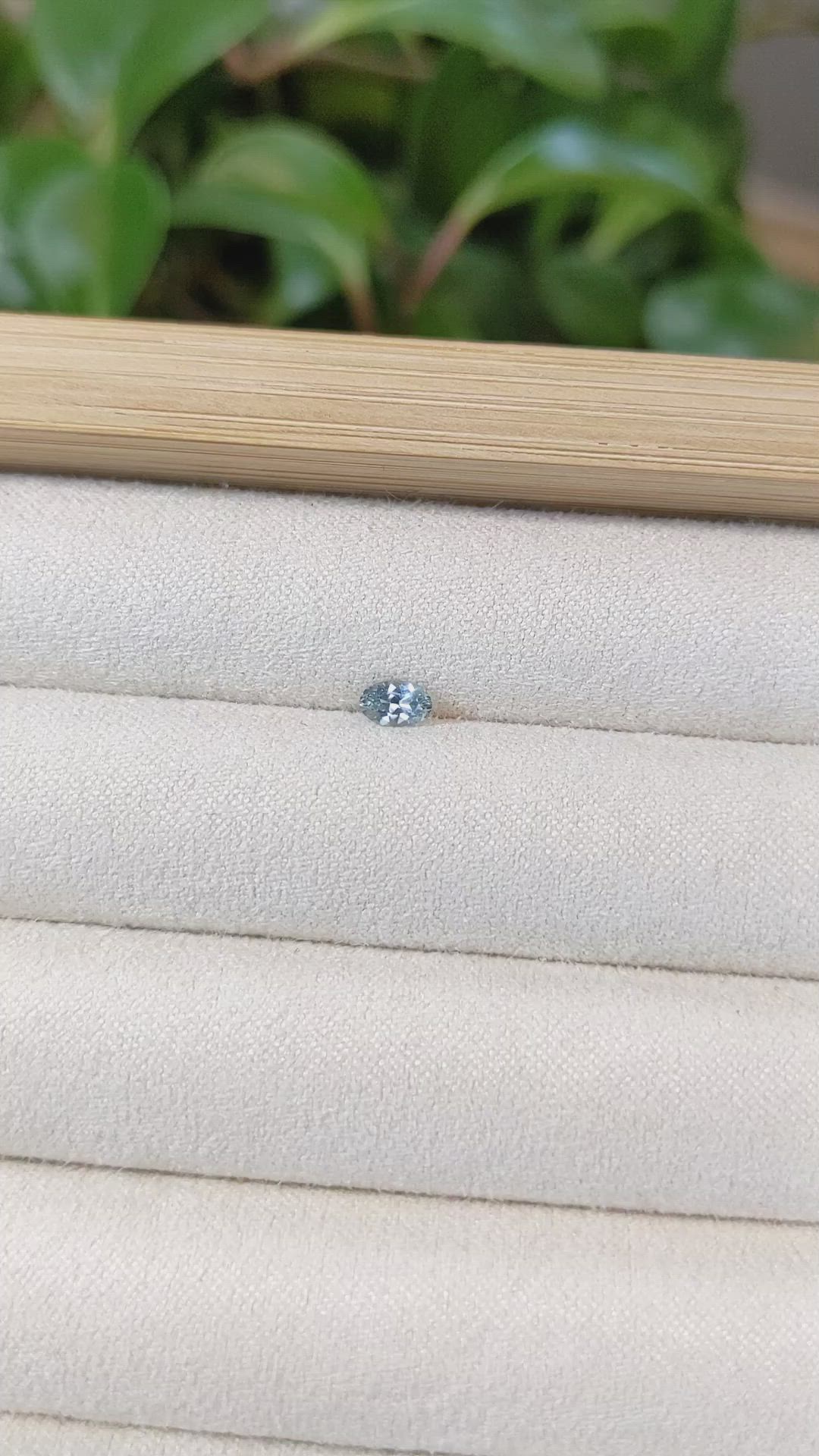 0.27 Ct. Greyish Blue Sapphire from Montana Size Video