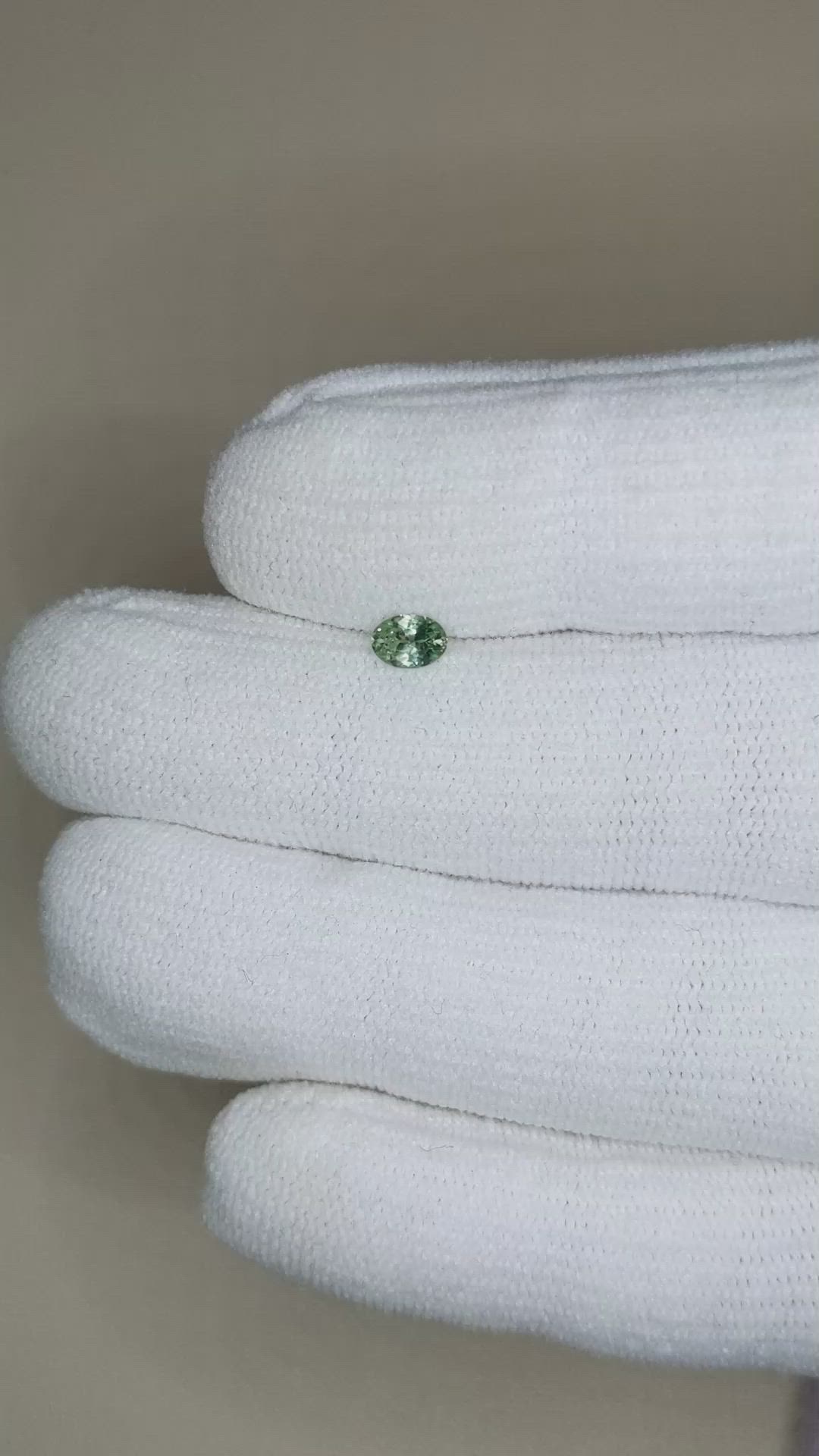 0.28 Ct. Bluish Green Sapphire from Montana Size Video