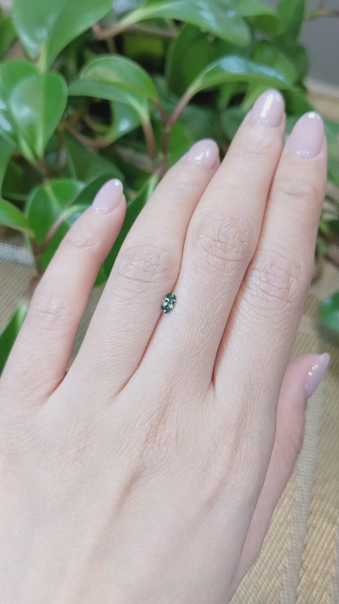 0.28 Ct. Green Sapphire from Montana Size Video