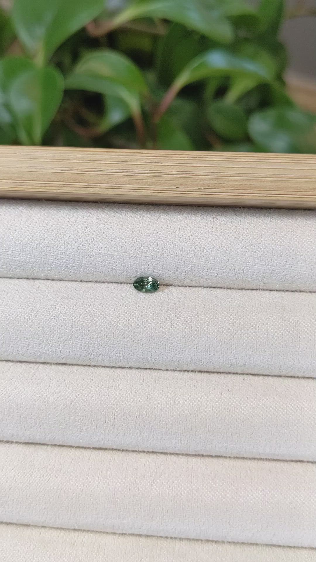 0.28 Ct. Green Sapphire from Montana Size Video