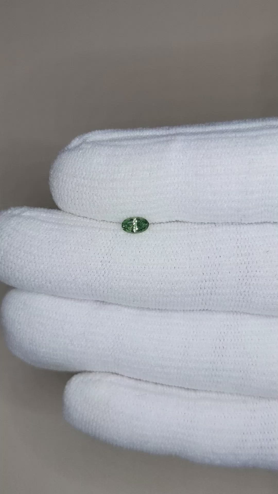 0.28 Ct. Green Sapphire from Montana Size Video