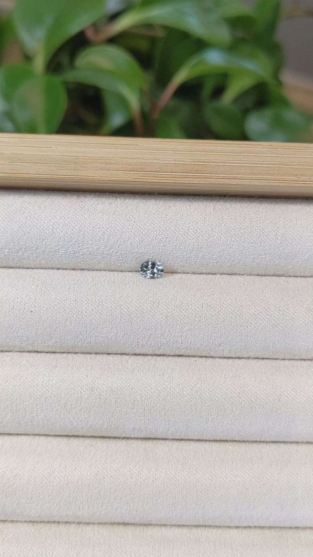0.28 Ct. Bluish Grey Sapphire from Montana Size Video