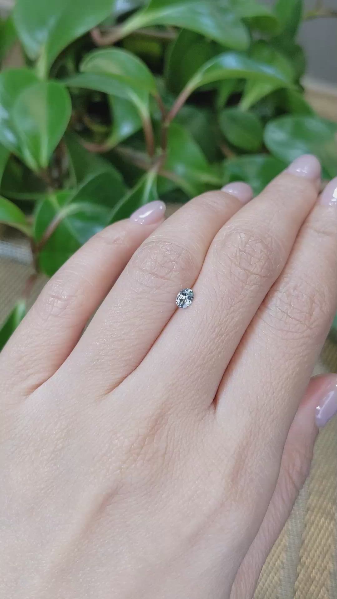 0.28 Ct. Bluish Grey Sapphire from Montana Size Video