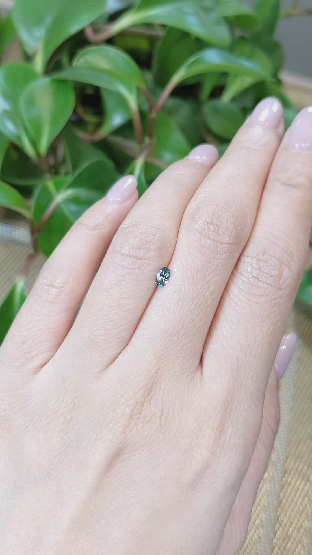 0.29 Ct. Bluish Green Sapphire from Montana Size Video