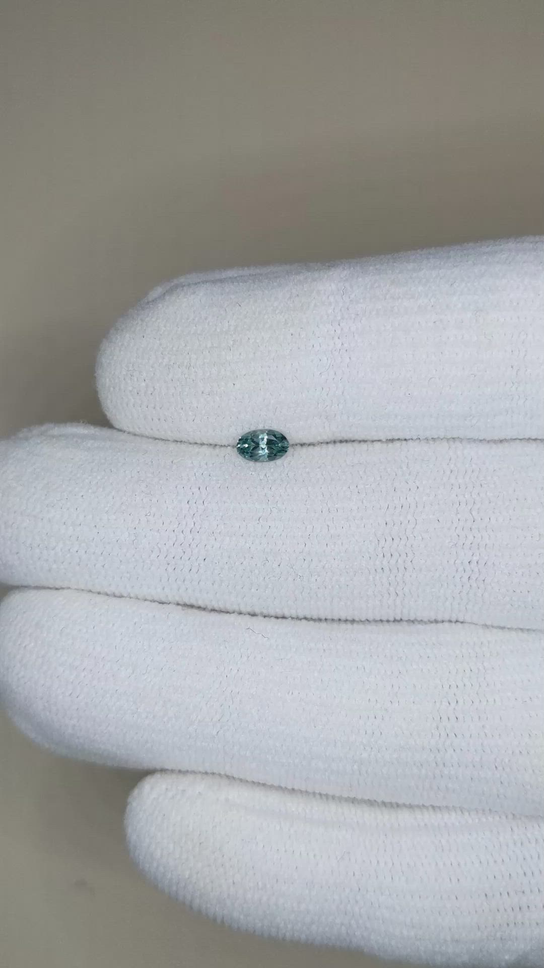 0.29 Ct. Bluish Green Sapphire from Montana Size Video