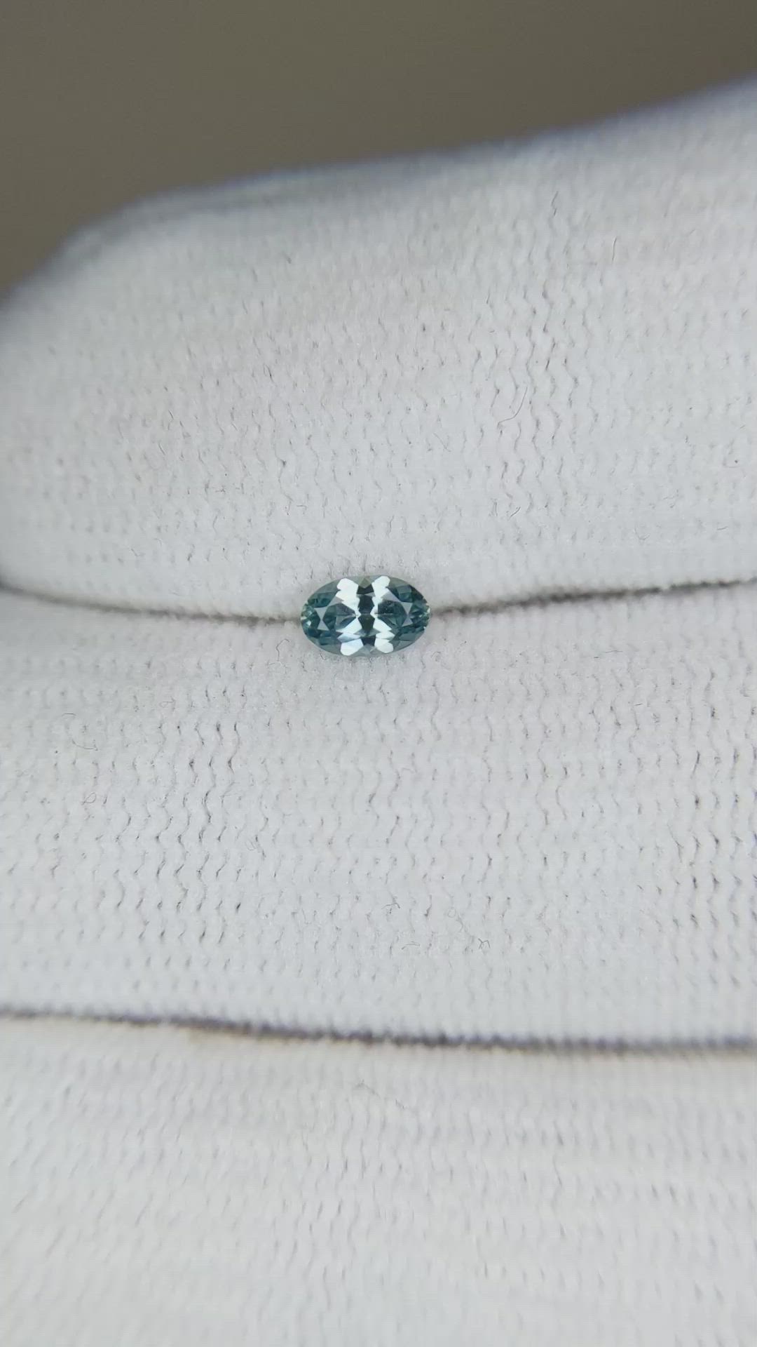 0.29 Ct. Bluish Green Sapphire from Montana Size Video