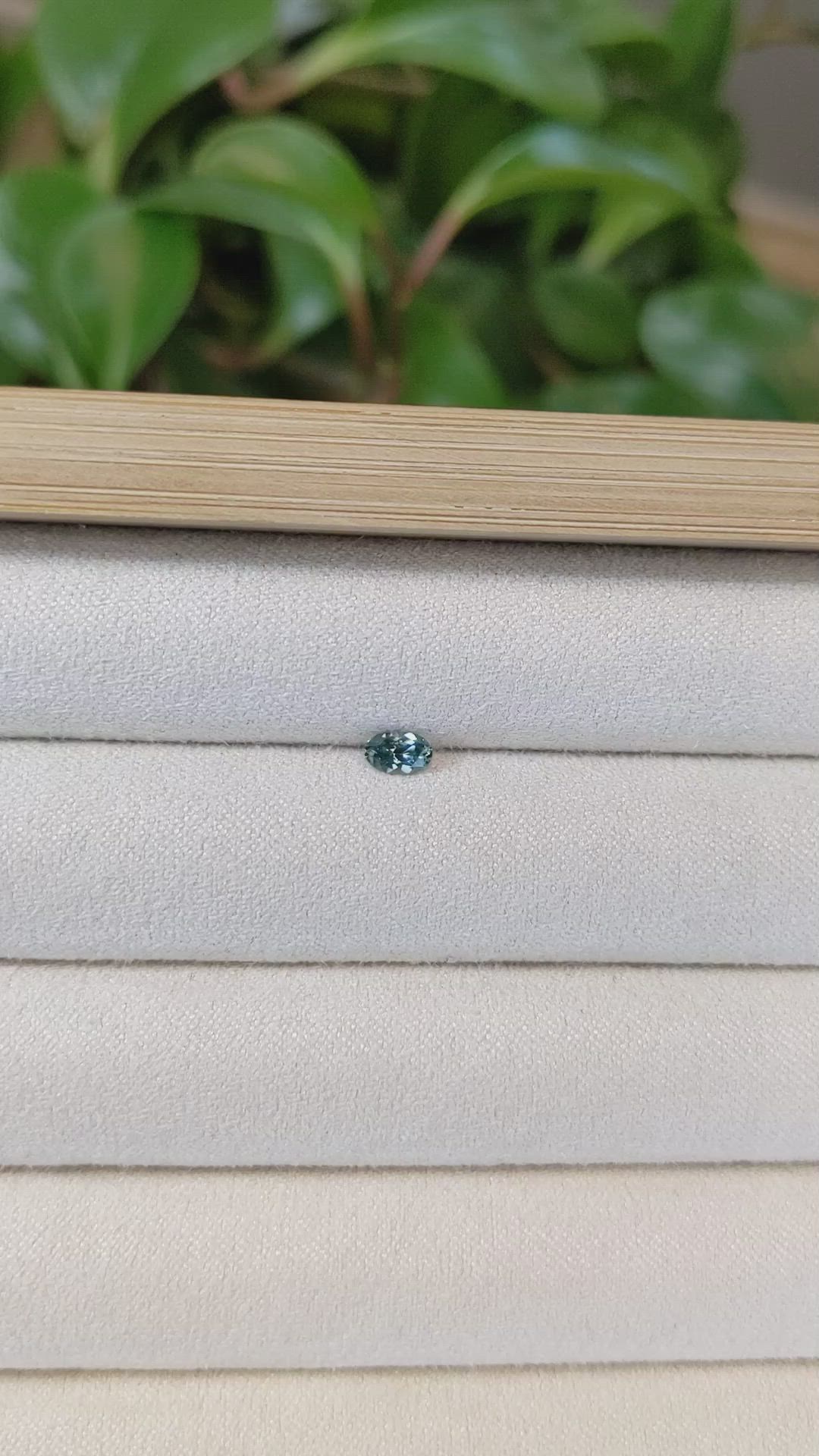 0.29 Ct. Bluish Green Sapphire from Montana Size Video