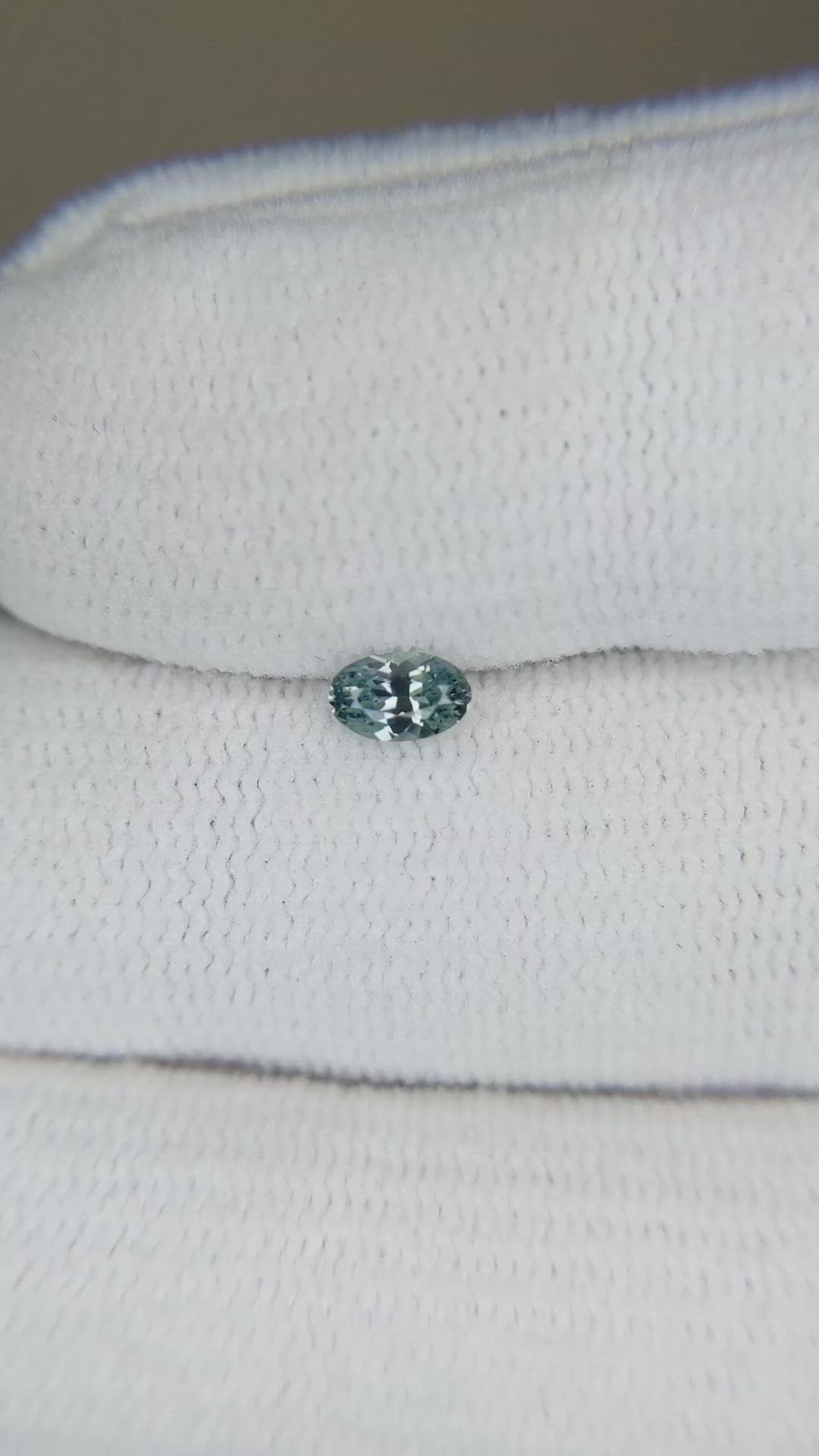 0.29 Ct. Bluish Green Sapphire from Montana Size Video