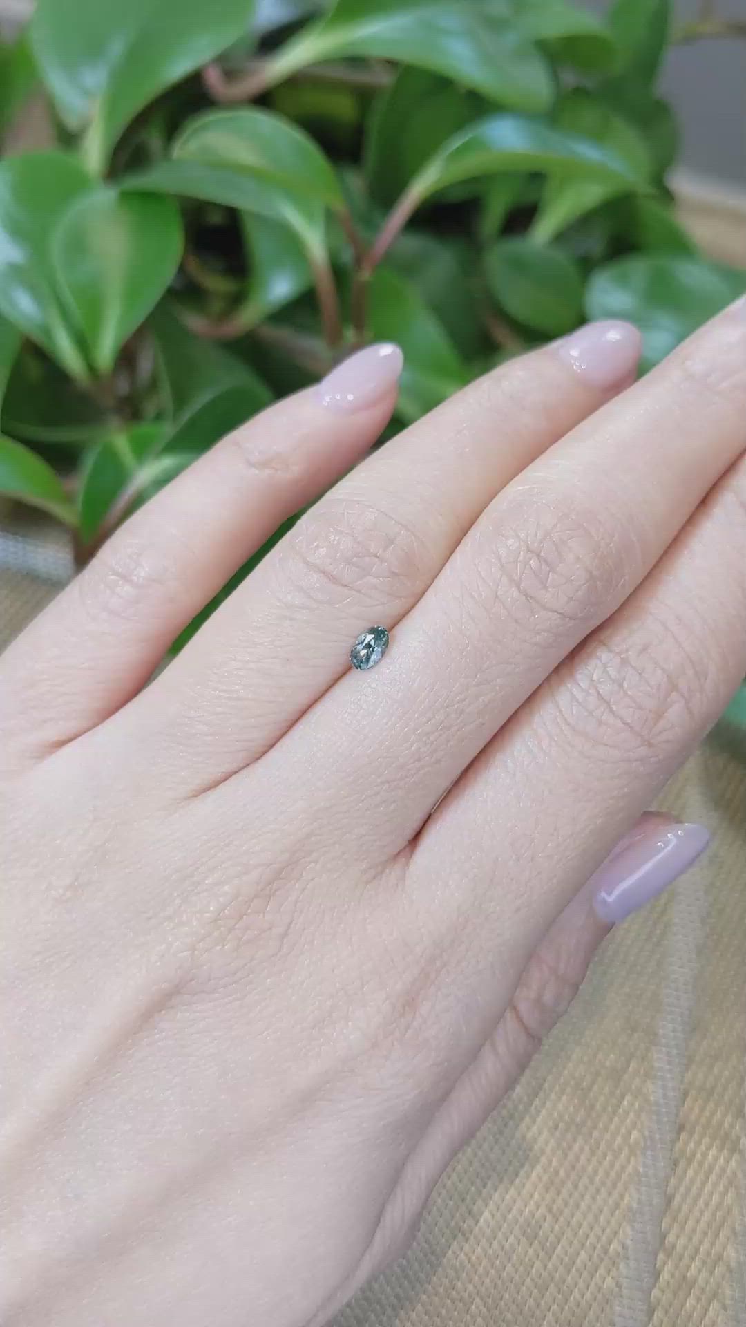 0.29 Ct. Bluish Green Sapphire from Montana Size Video