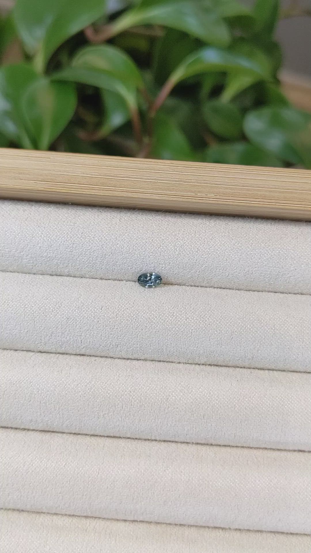 0.29 Ct. Bluish Green Sapphire from Montana Size Video