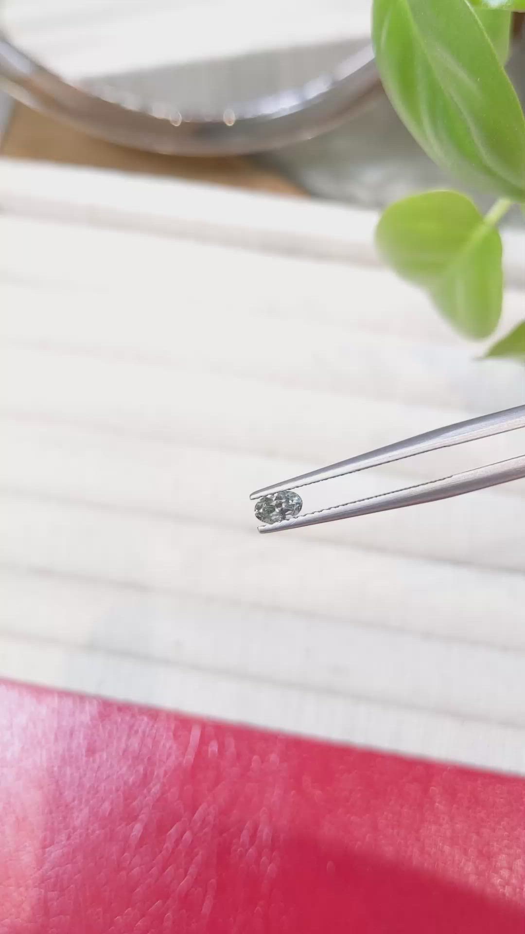 0.30 Ct. Green Sapphire from Montana Size Video