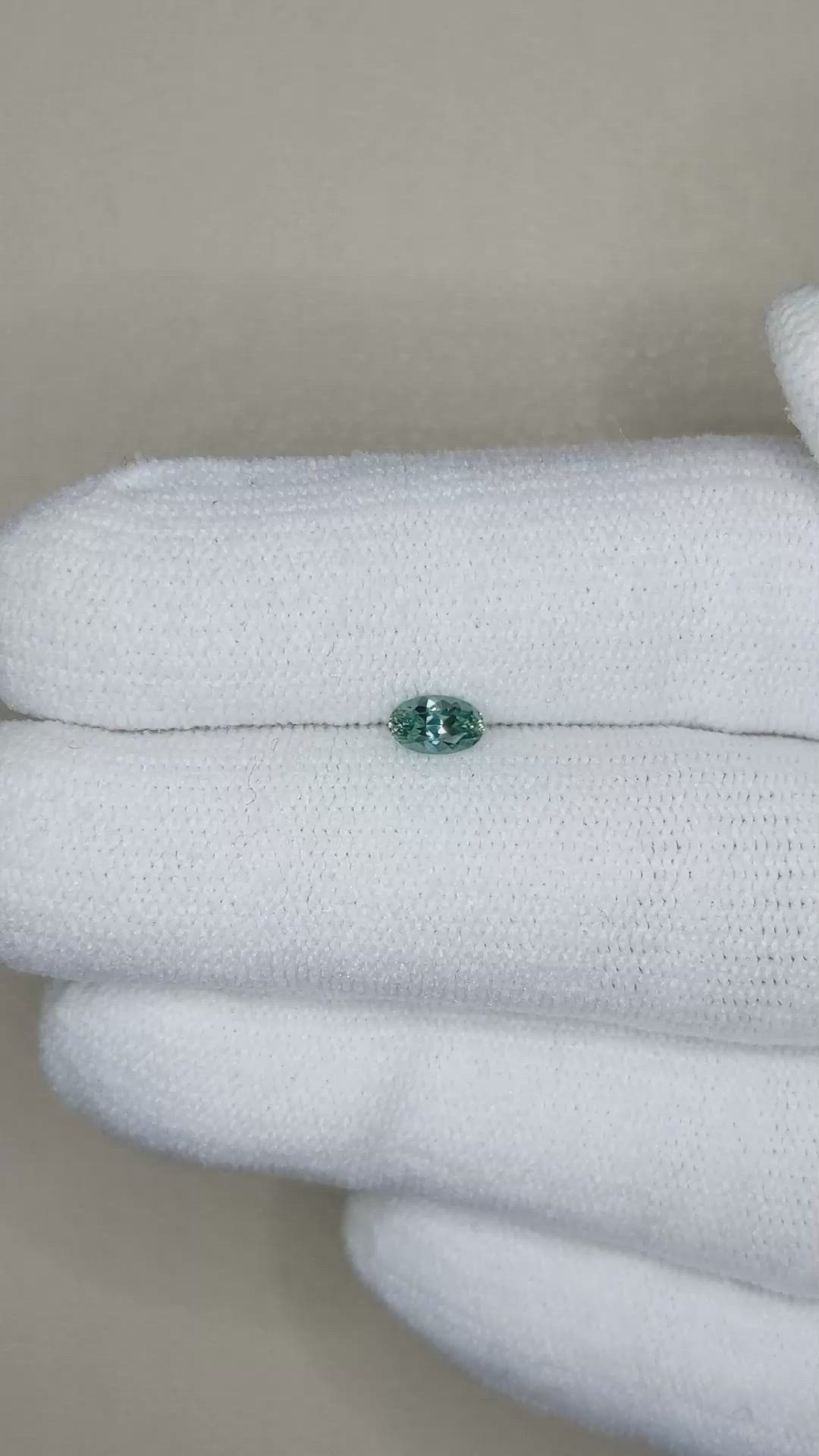 0.30 Ct. Bluish Green Sapphire from Montana Size Video