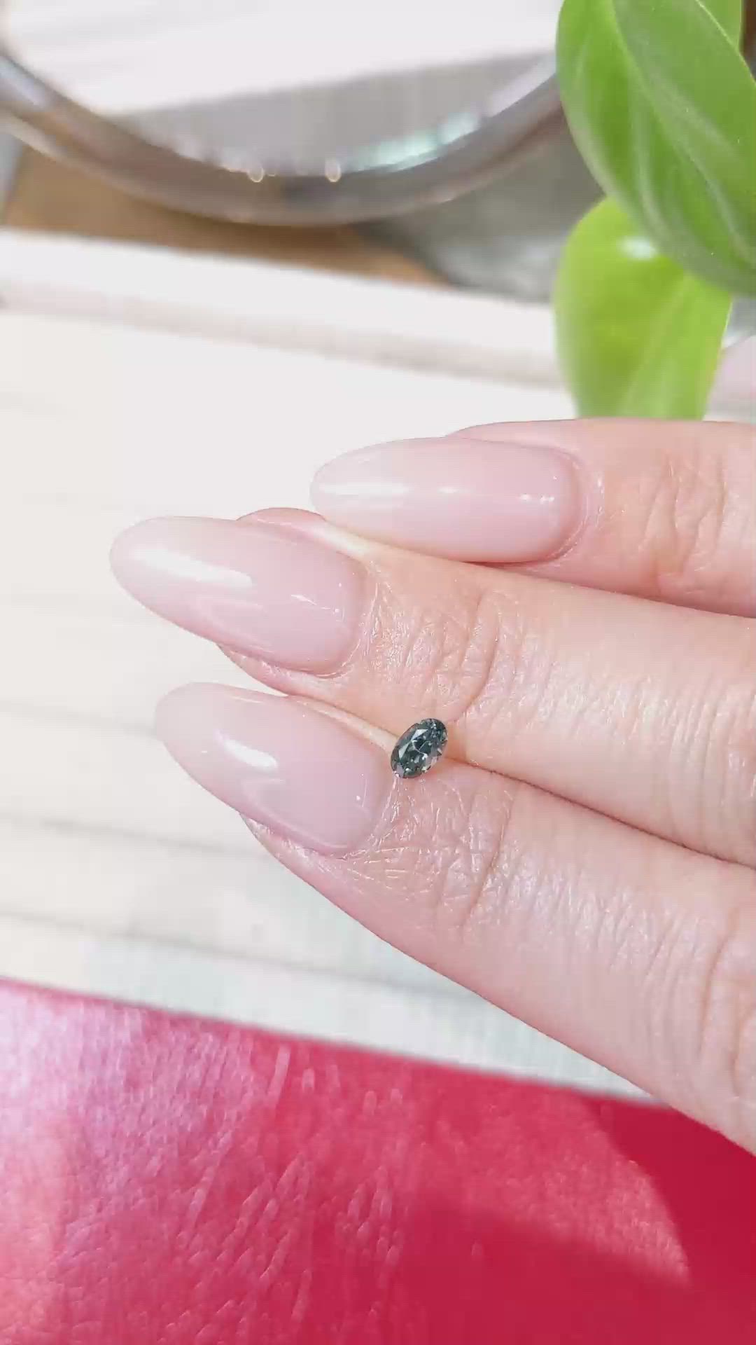 0.30 Ct. Bluish Green Sapphire from Montana Size Video