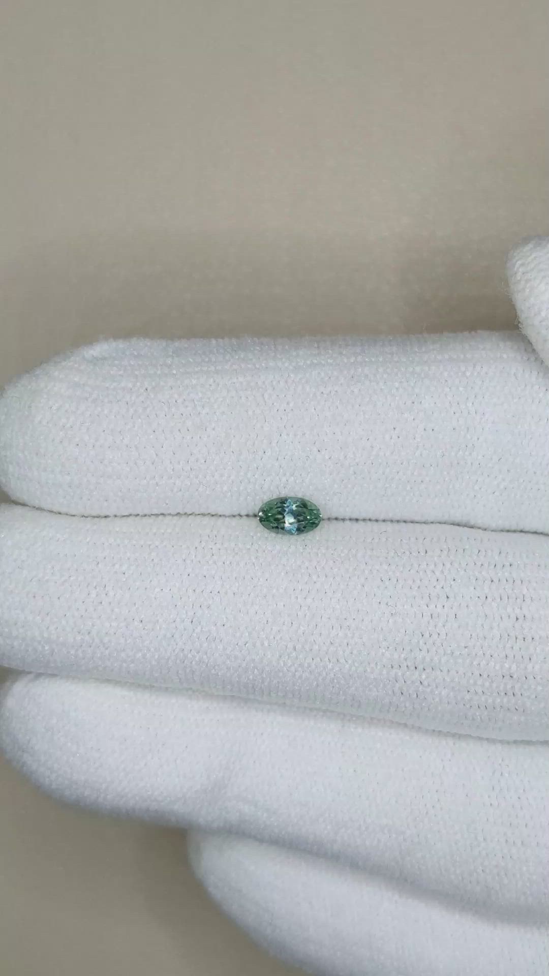 0.30 Ct. Green Sapphire from Montana Size Video