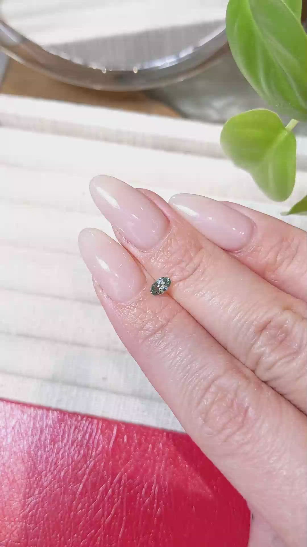 0.30 Ct. Green Sapphire from Montana Size Video