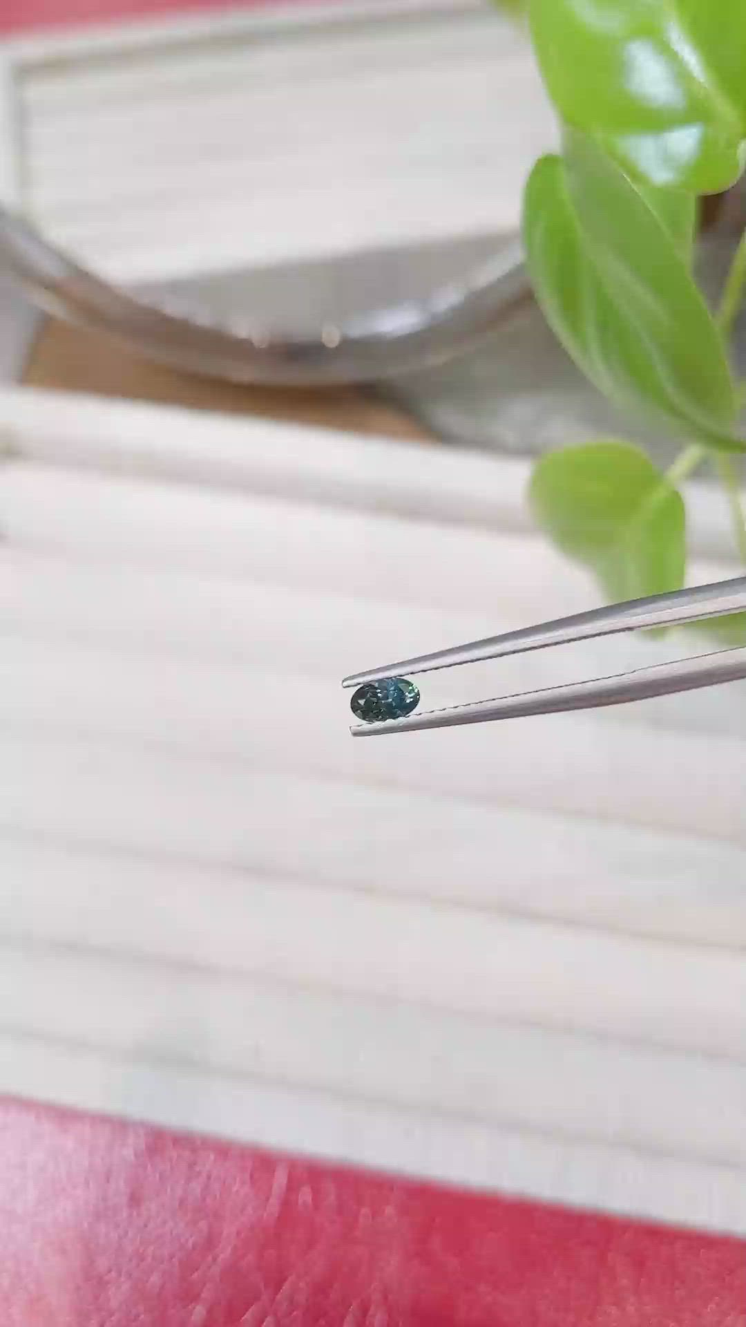 0.30 Ct. Bluish Green Sapphire from Montana Size Video