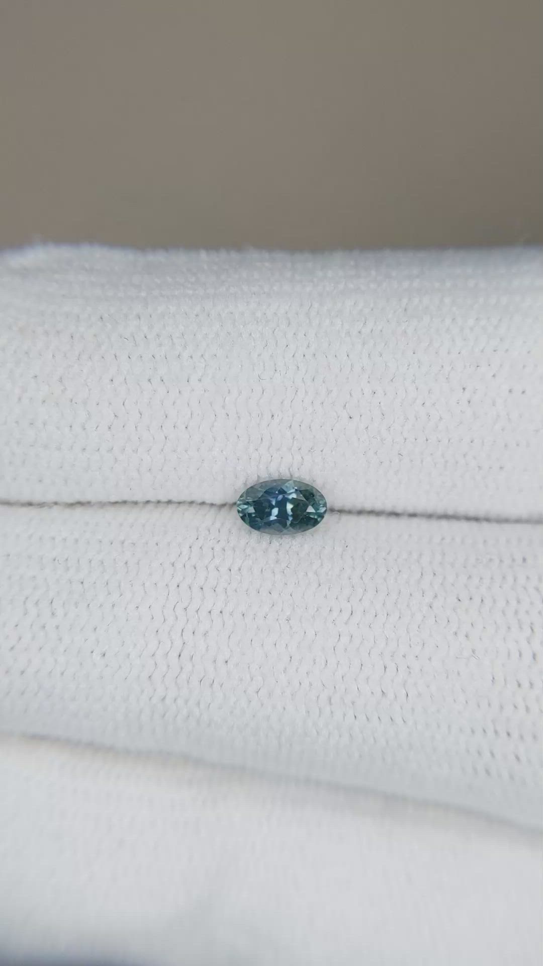 0.30 Ct. Bluish Green Sapphire from Montana Size Video