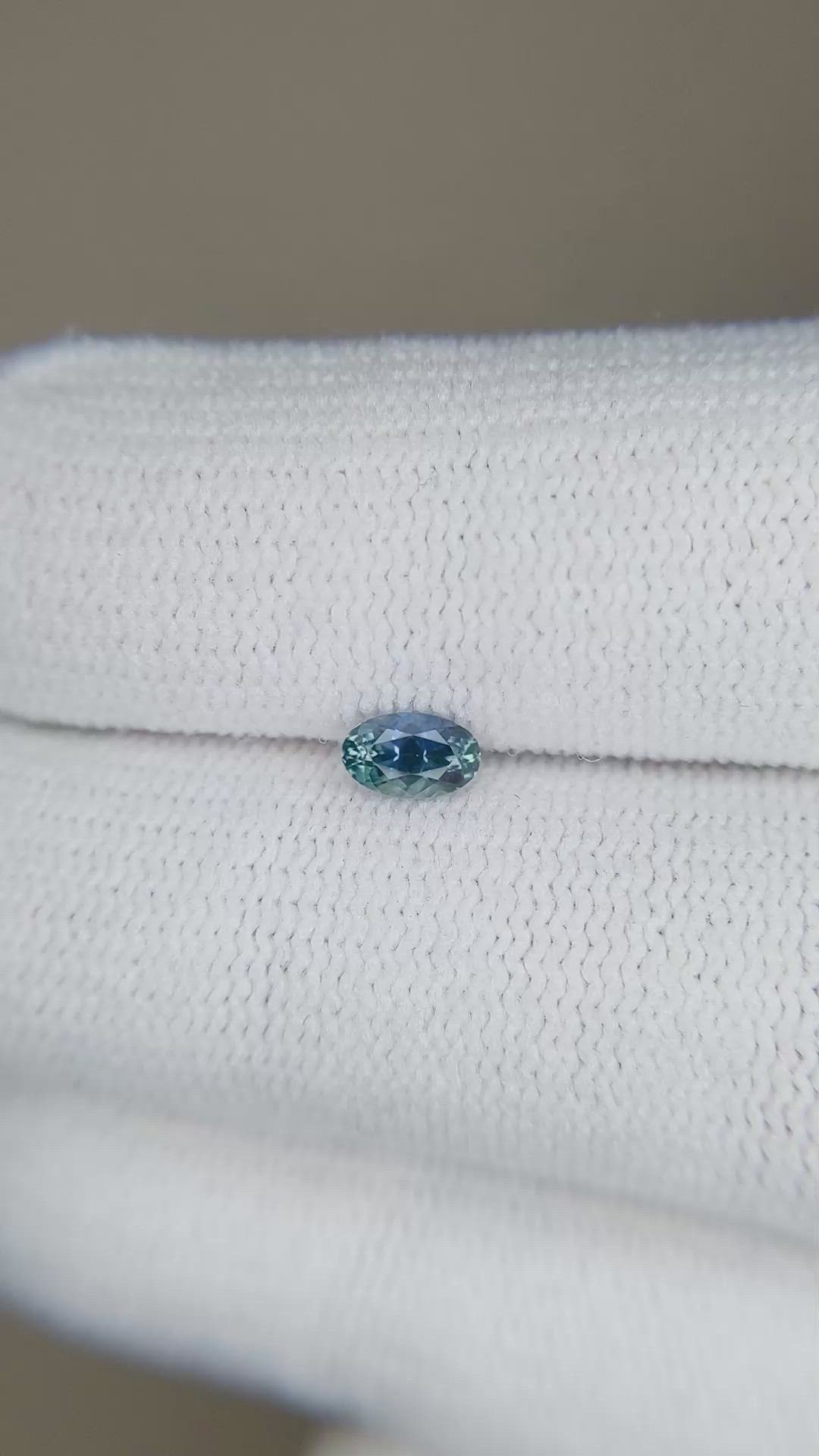 0.30 Ct. Greenish Blue Sapphire from Montana Size Video