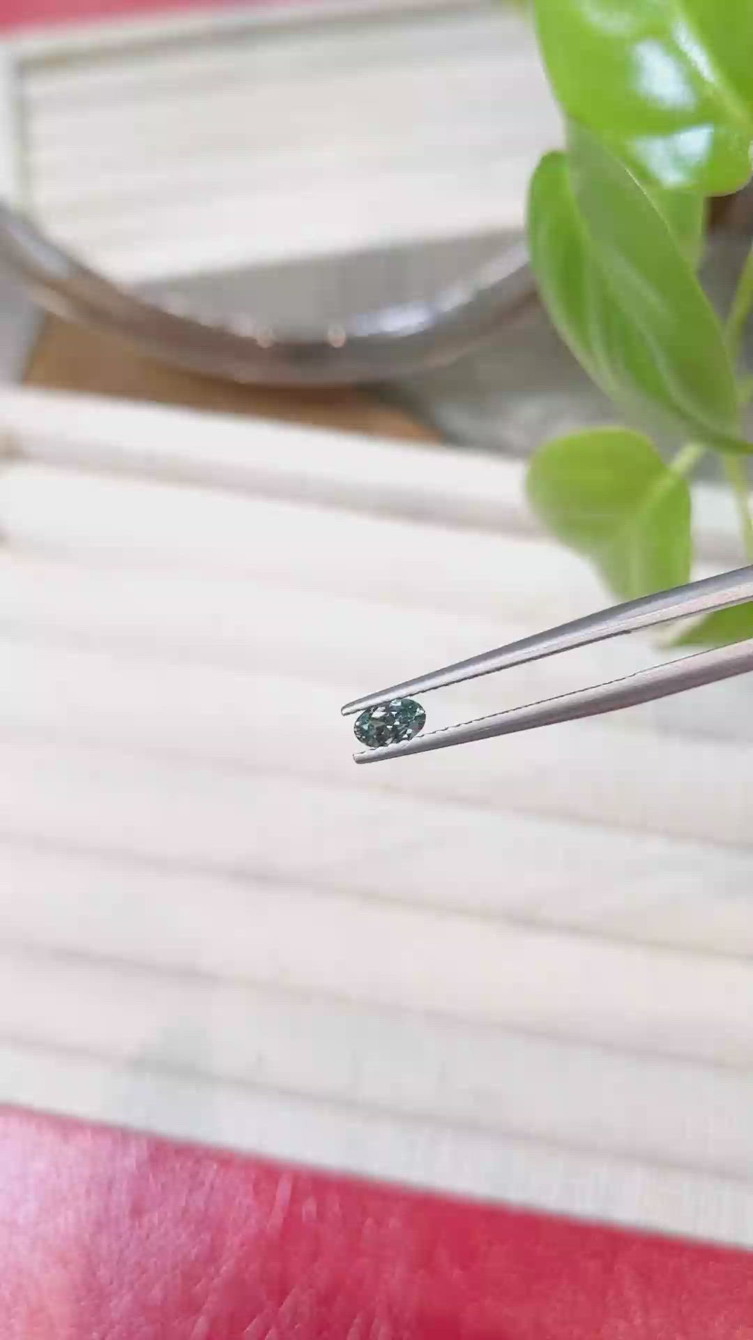 0.31 Ct. Bluish Green Sapphire from Montana Size Video