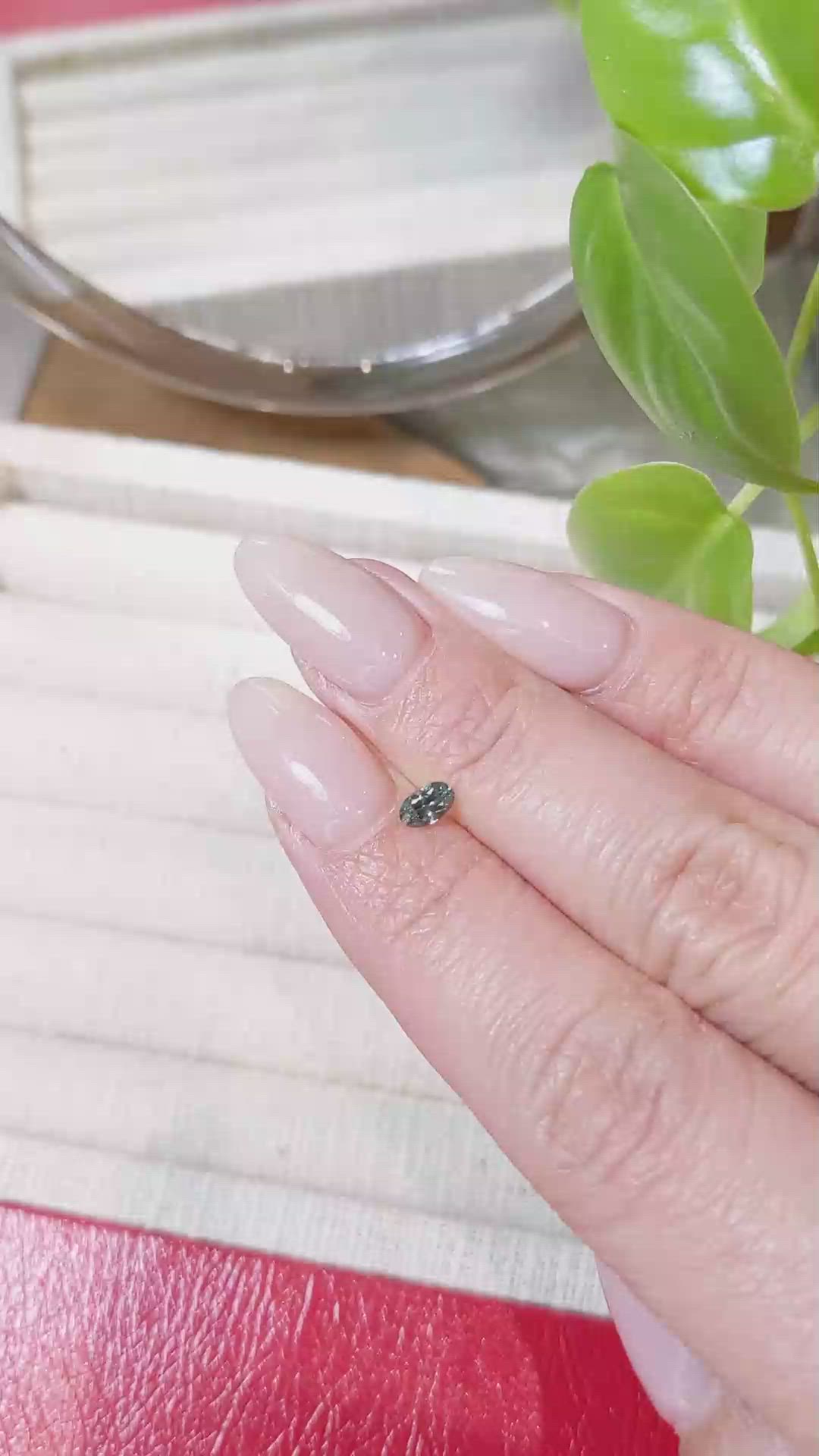 0.31 Ct. Bluish Green Sapphire from Montana Size Video