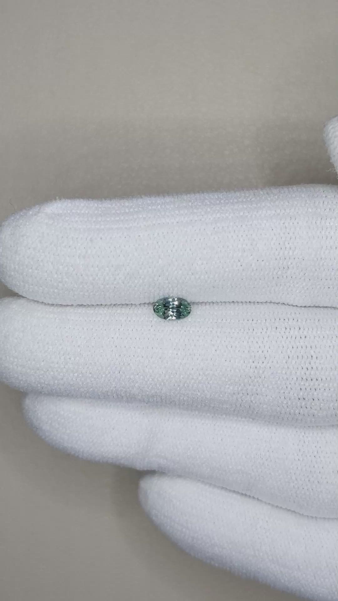0.31 Ct. Bluish Green Sapphire from Montana Size Video