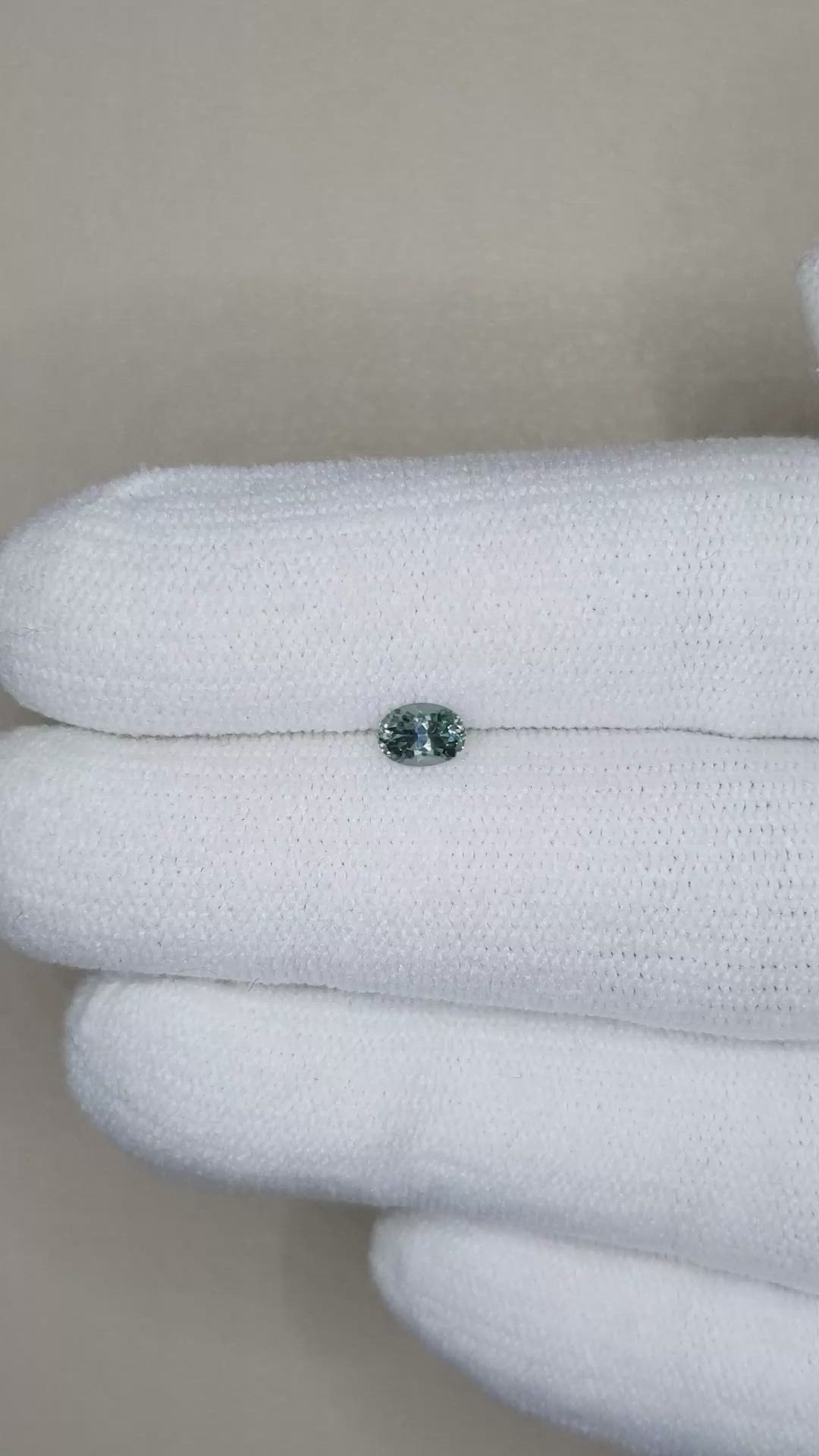 0.33 Ct. Bluish Green Sapphire from Montana Size Video
