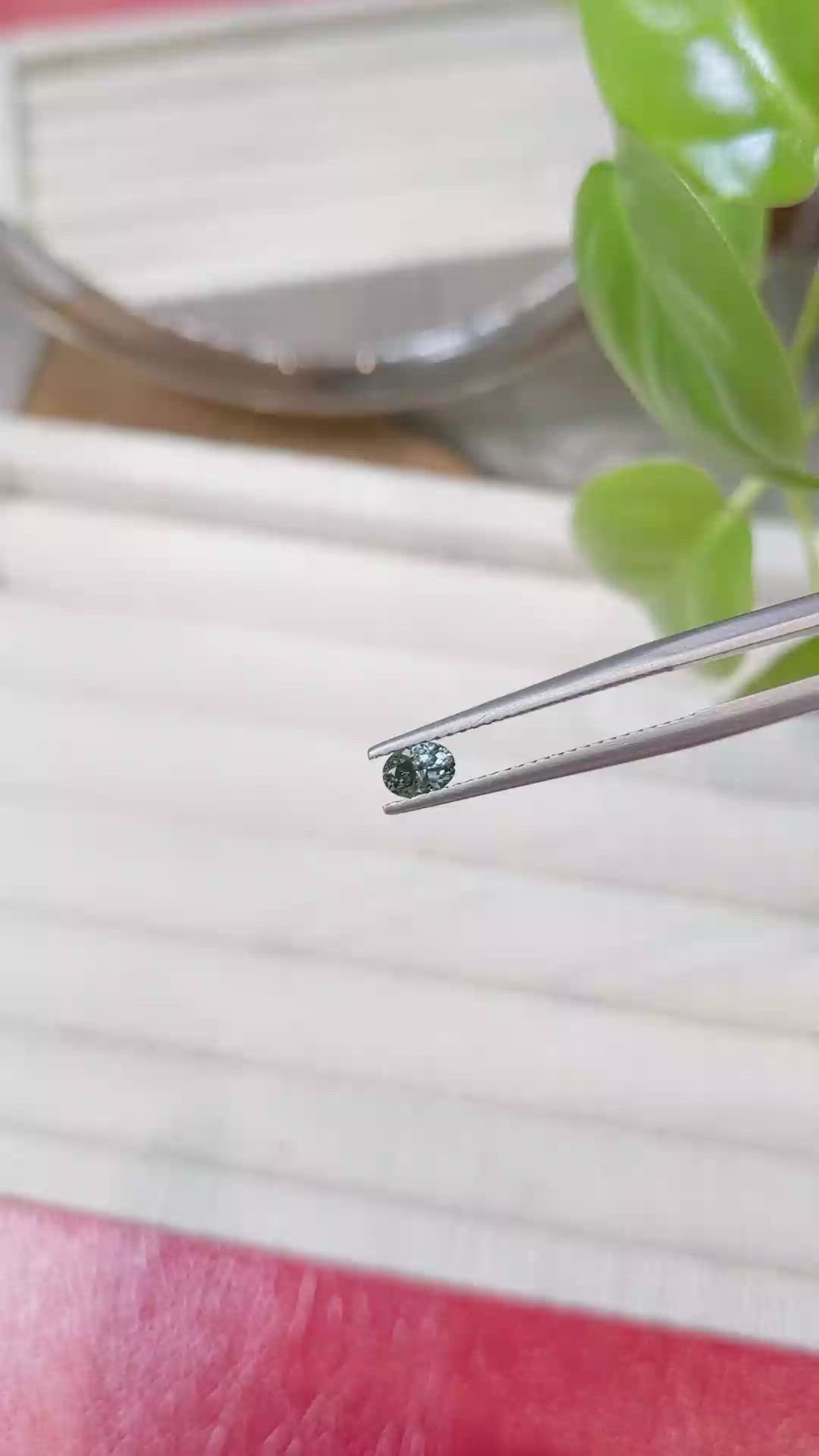 0.33 Ct. Bluish Green Sapphire from Montana Size Video