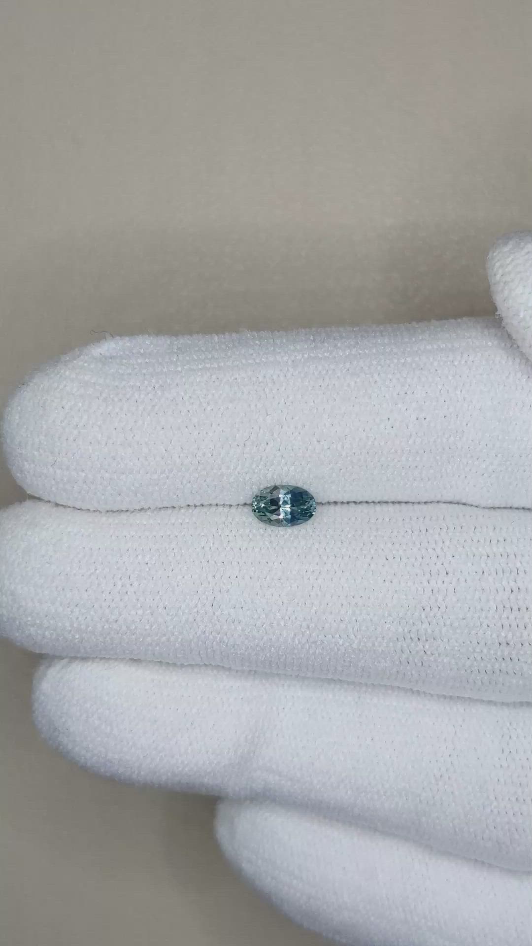 0.36 Ct. Bluish Green Sapphire from Montana Size Video