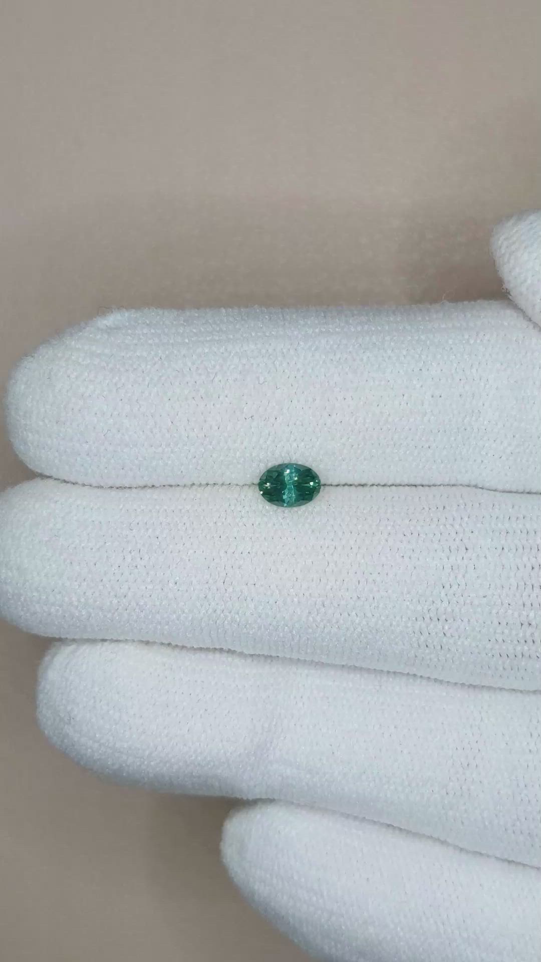 0.36 Ct. Bluish Green Sapphire from Montana Size Video