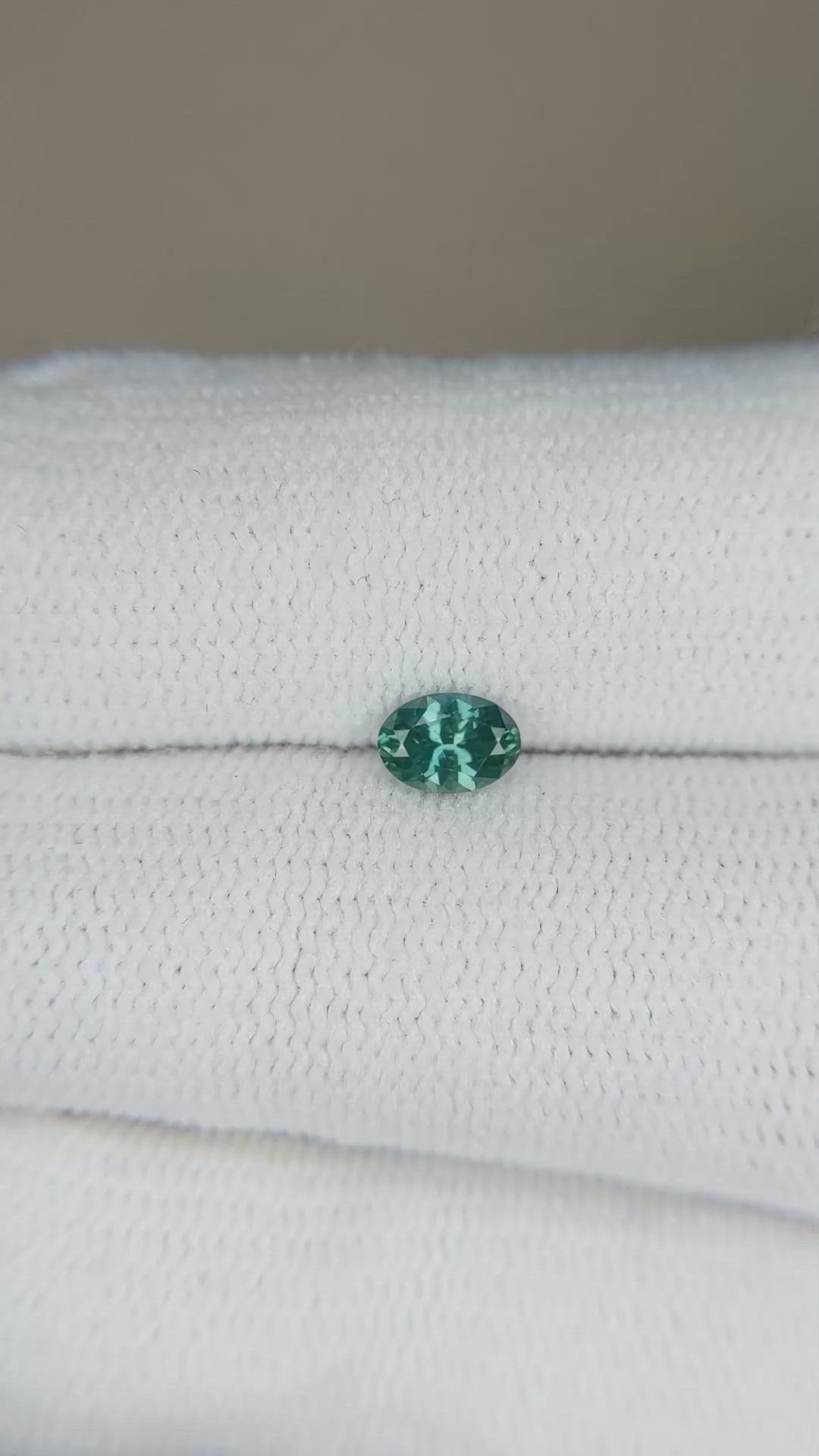 0.36 Ct. Bluish Green Sapphire from Montana Size Video