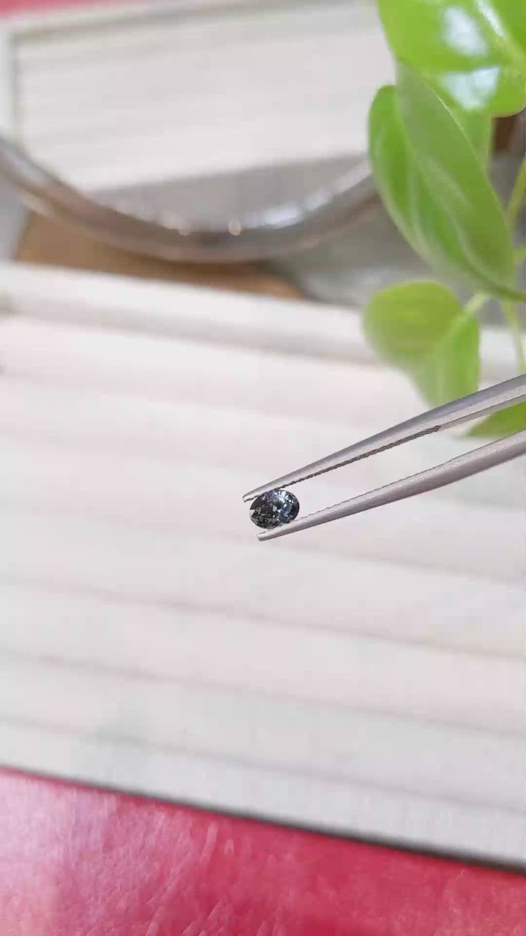 0.37 Ct. Bluish Green Sapphire from Montana Size Video