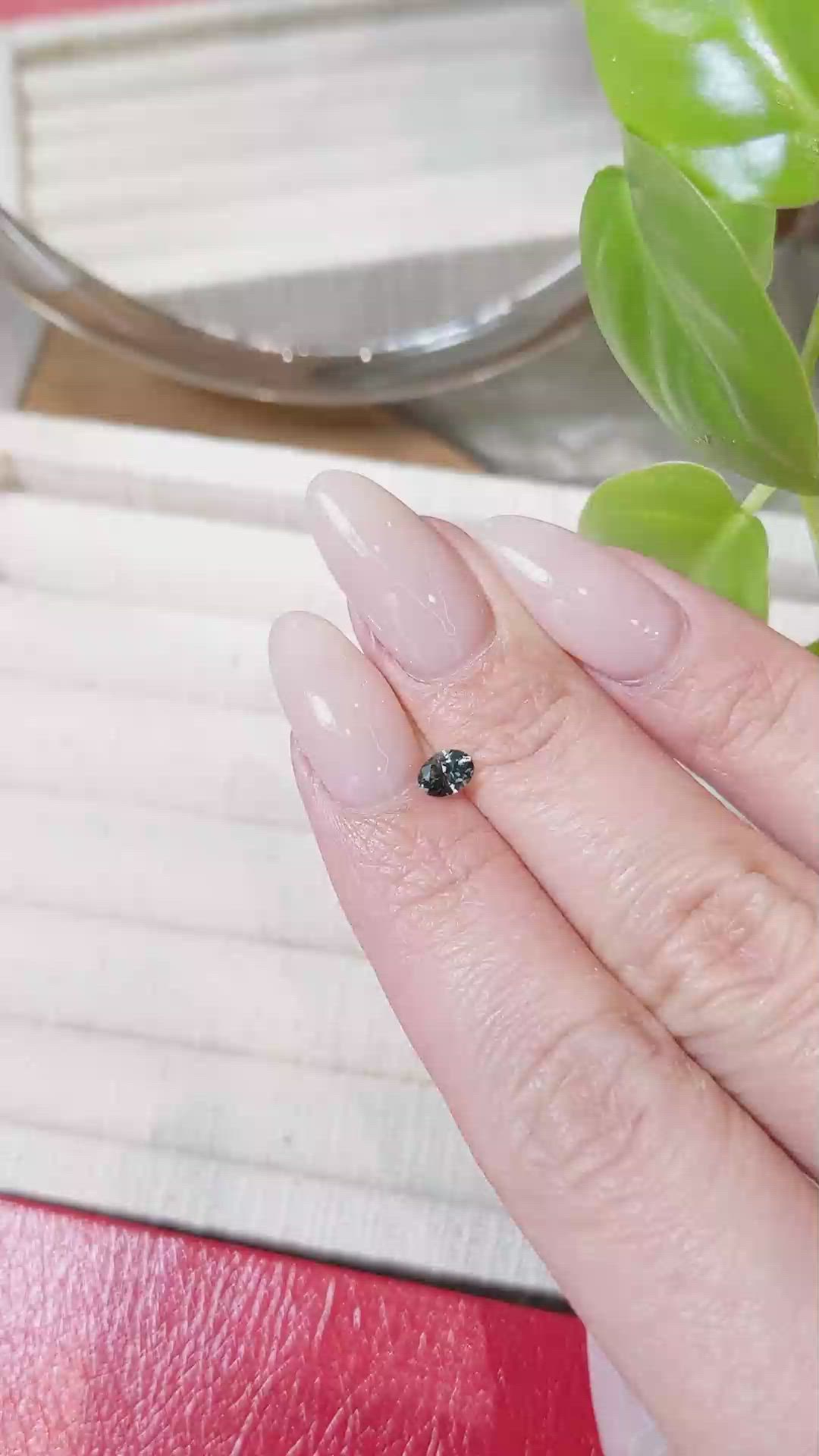 0.37 Ct. Bluish Green Sapphire from Montana Size Video