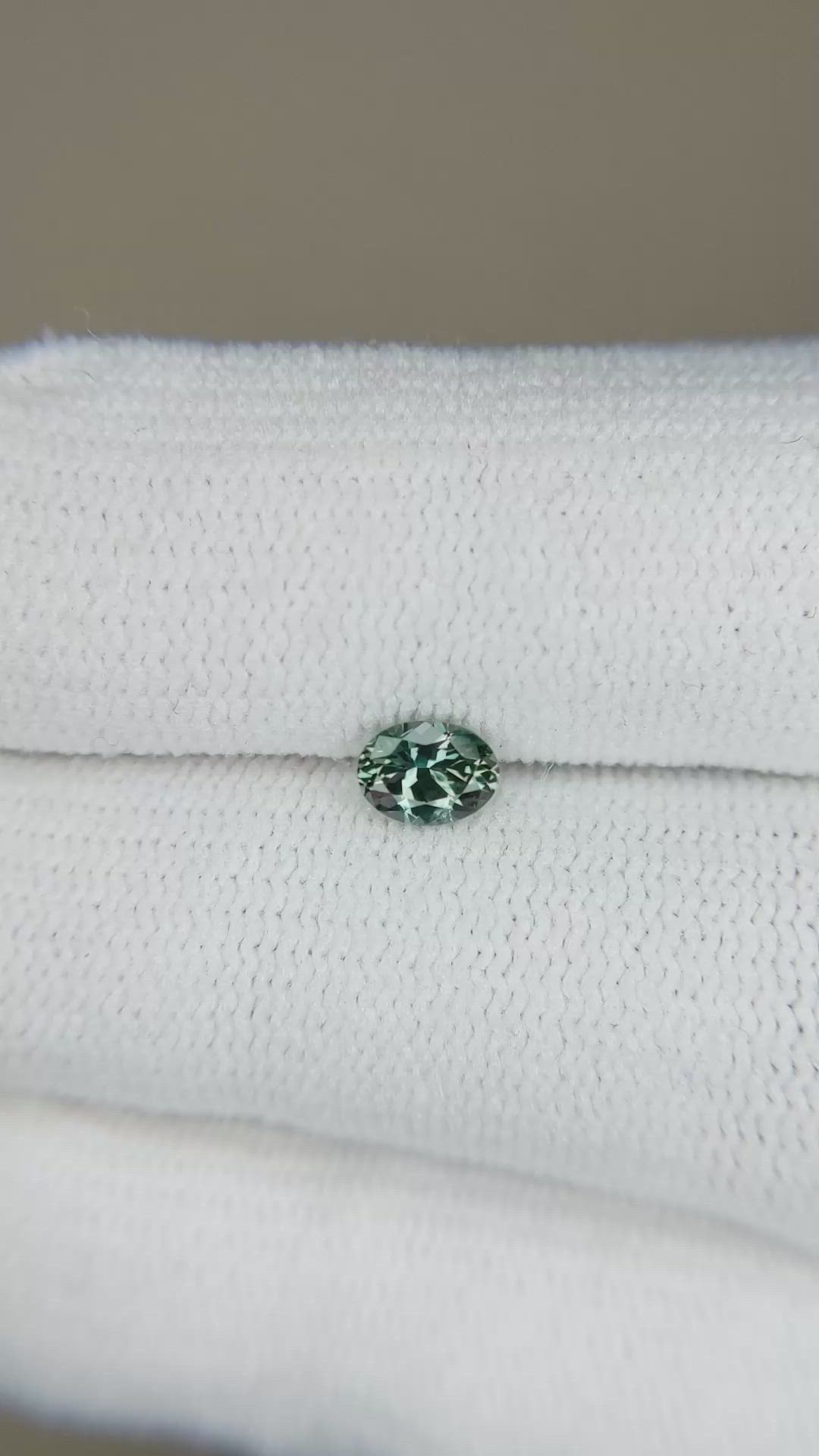 0.37 Ct. Bluish Green Sapphire from Montana Size Video