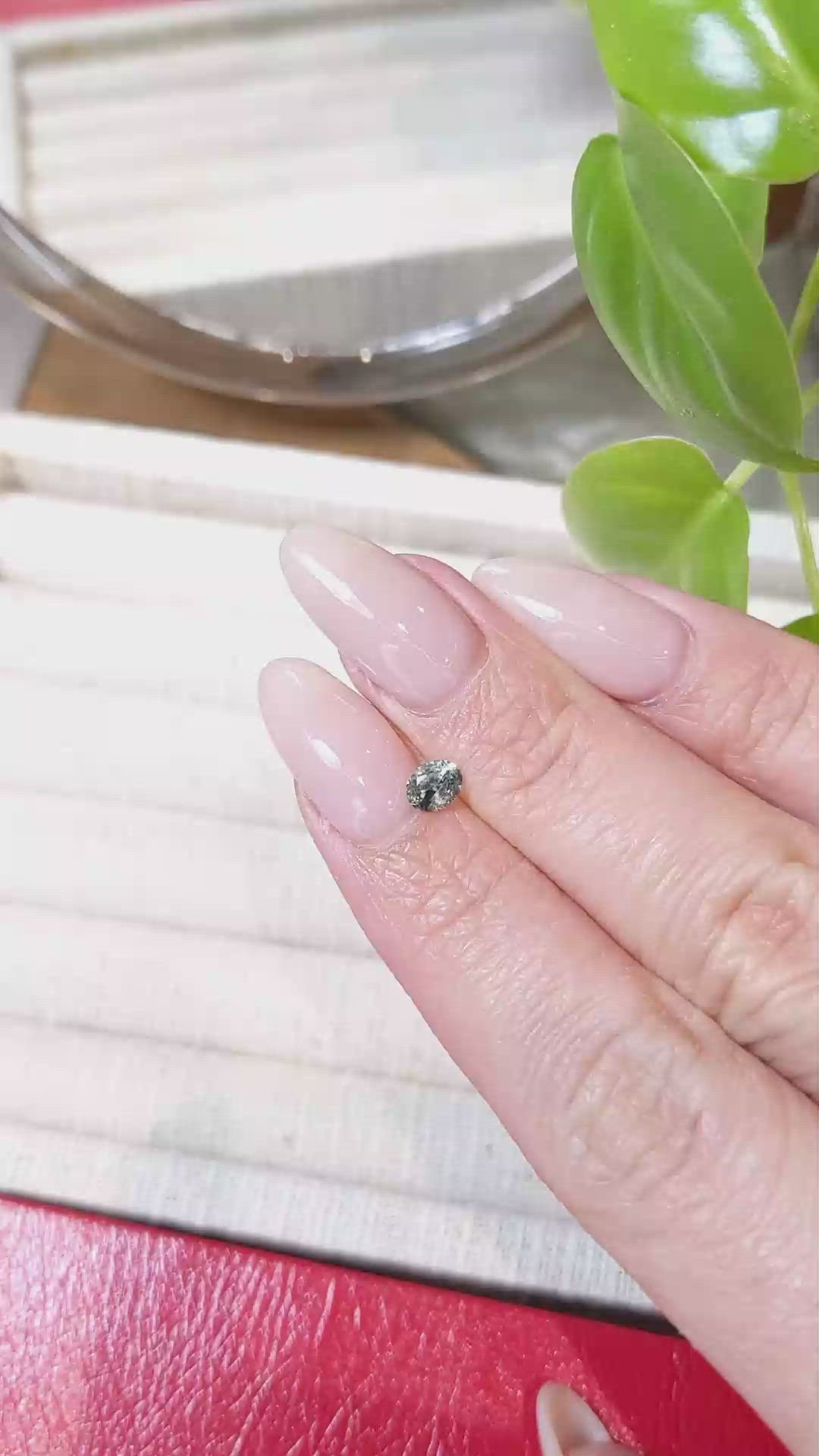 0.37 Ct. Green Sapphire from Montana Size Video