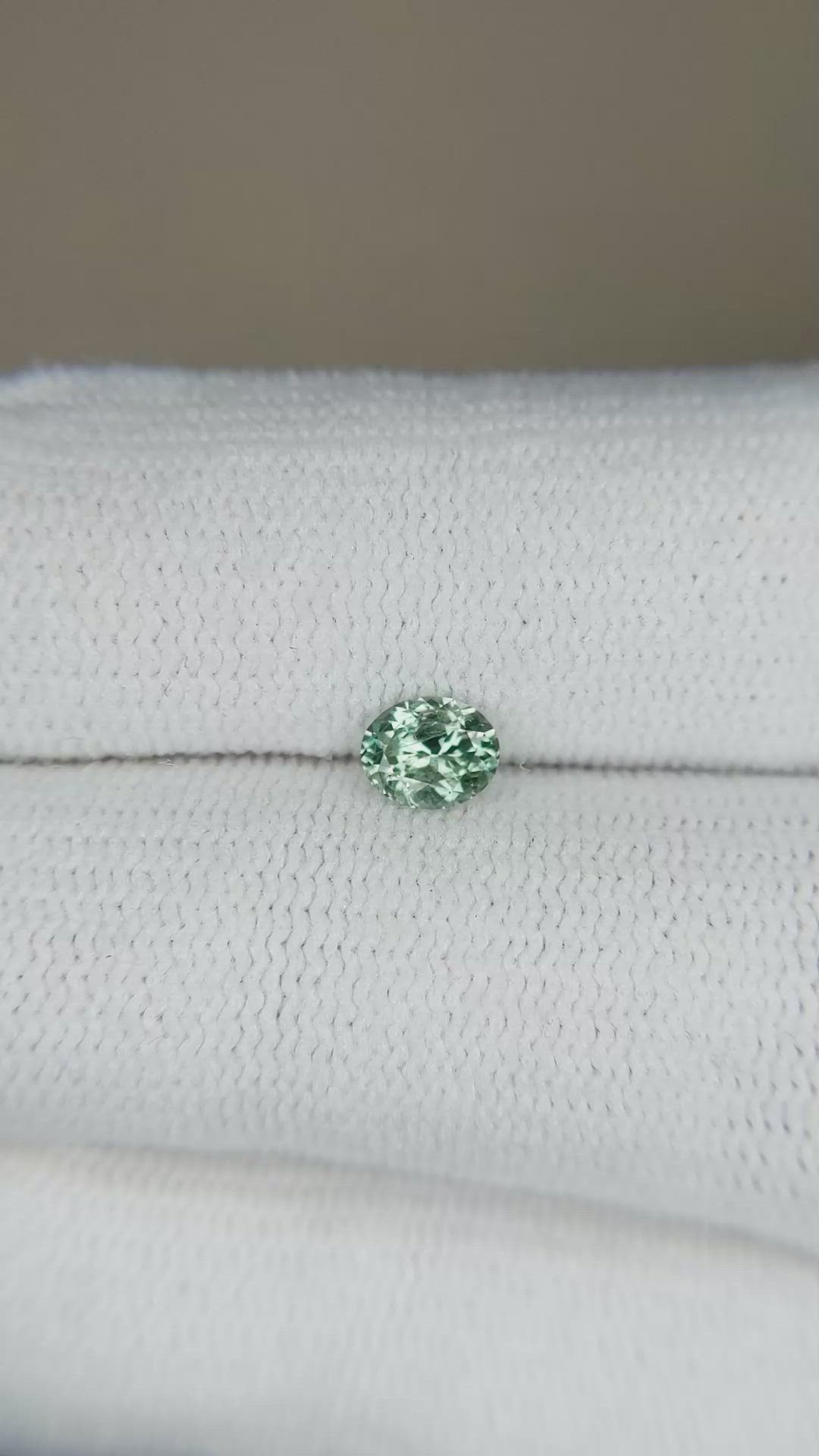 0.37 Ct. Green Sapphire from Montana Size Video