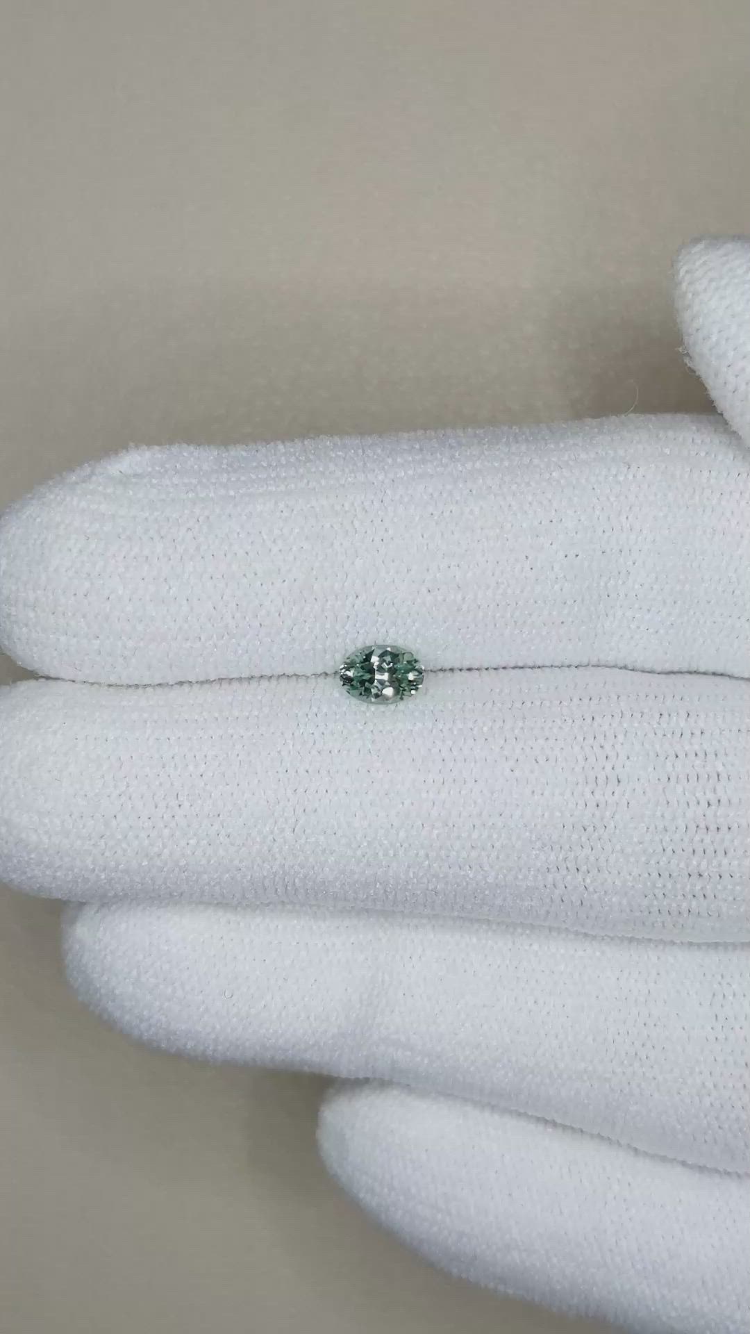 0.38 Ct. Bluish Green Sapphire from Montana Size Video