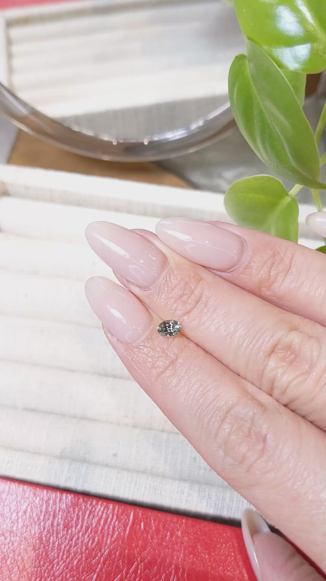 0.38 Ct. Bluish Green Sapphire from Montana Size Video