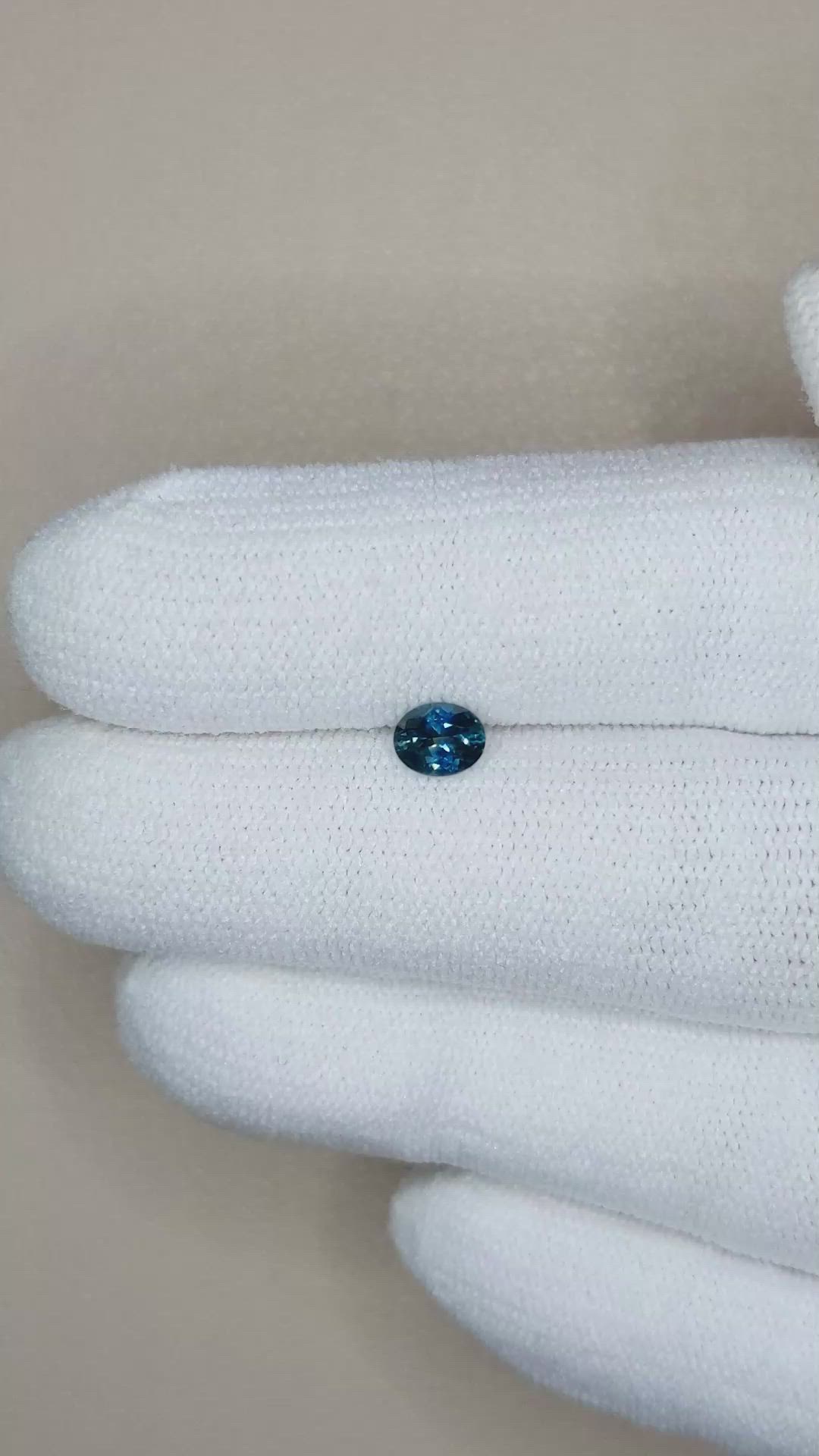 0.39 Ct. Greenish Blue Sapphire from Montana Size Video