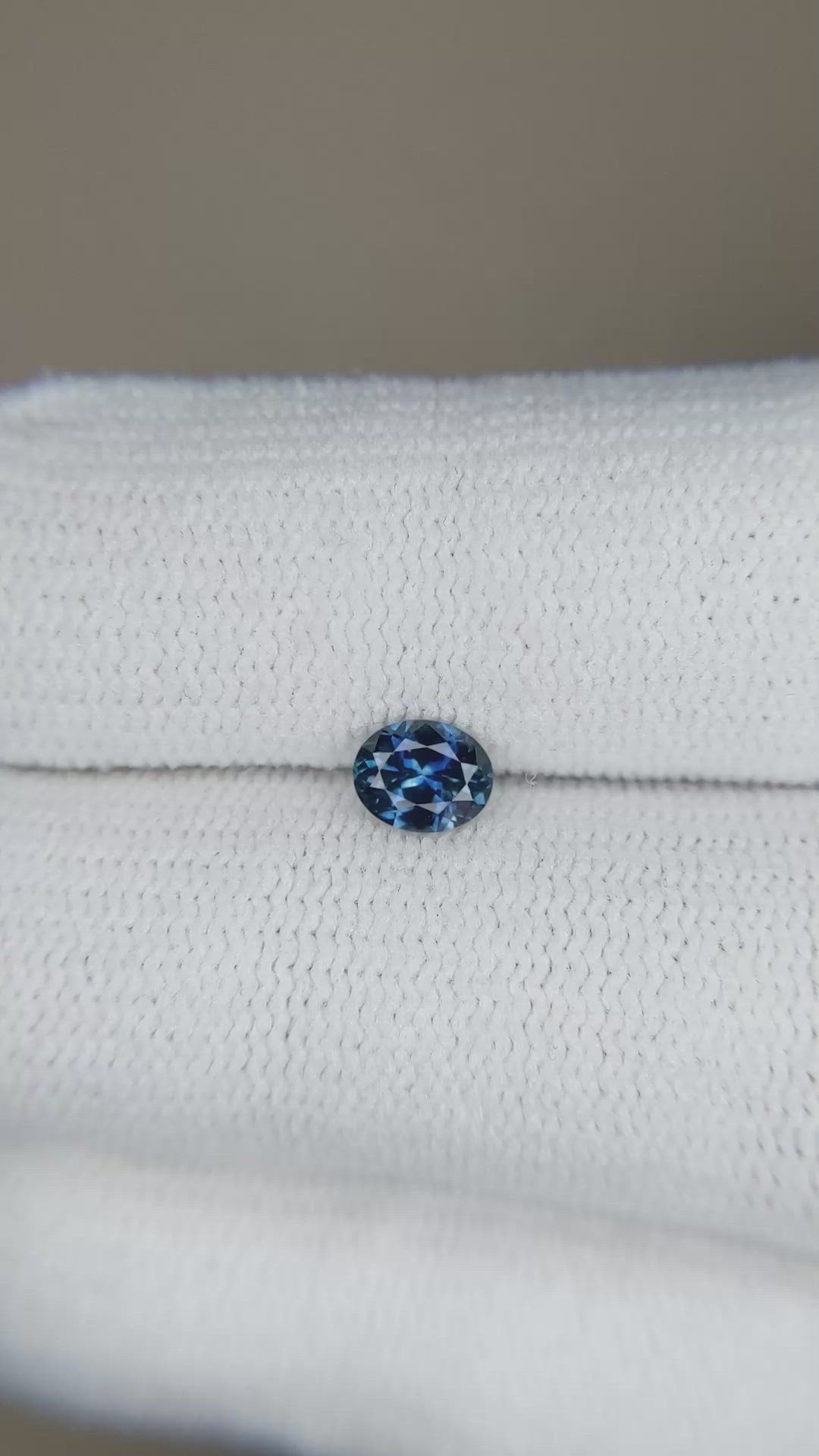 0.39 Ct. Greenish Blue Sapphire from Montana Size Video