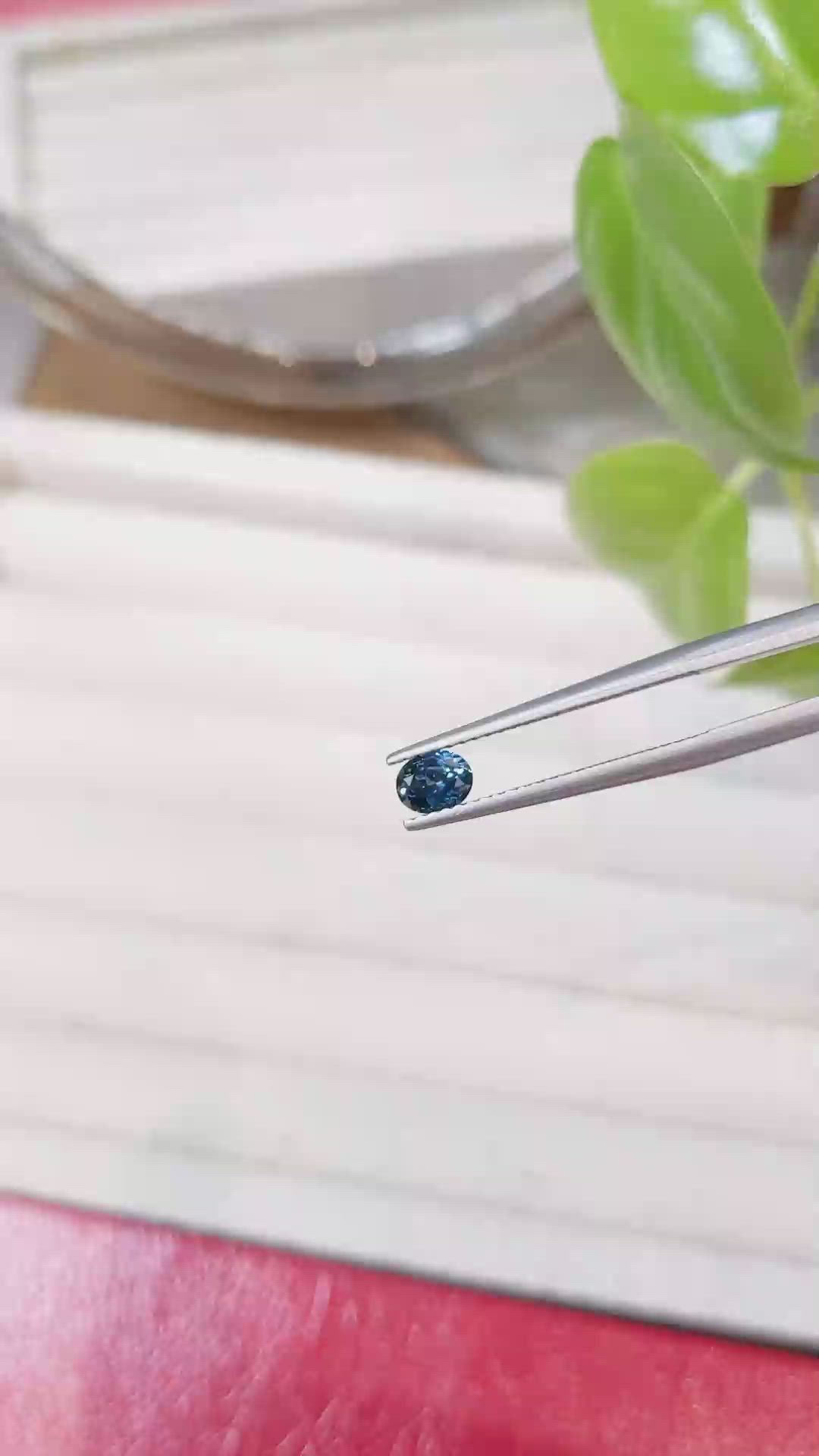 0.39 Ct. Greenish Blue Sapphire from Montana Size Video