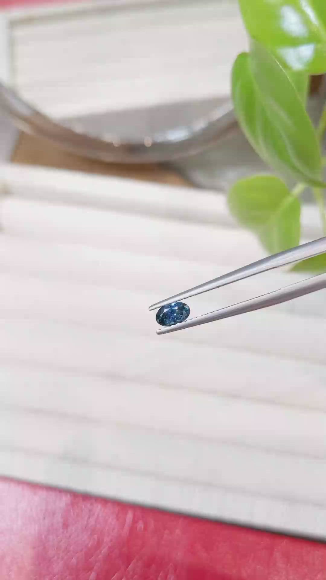 0.39 Ct. Greenish Blue Sapphire from Montana Size Video