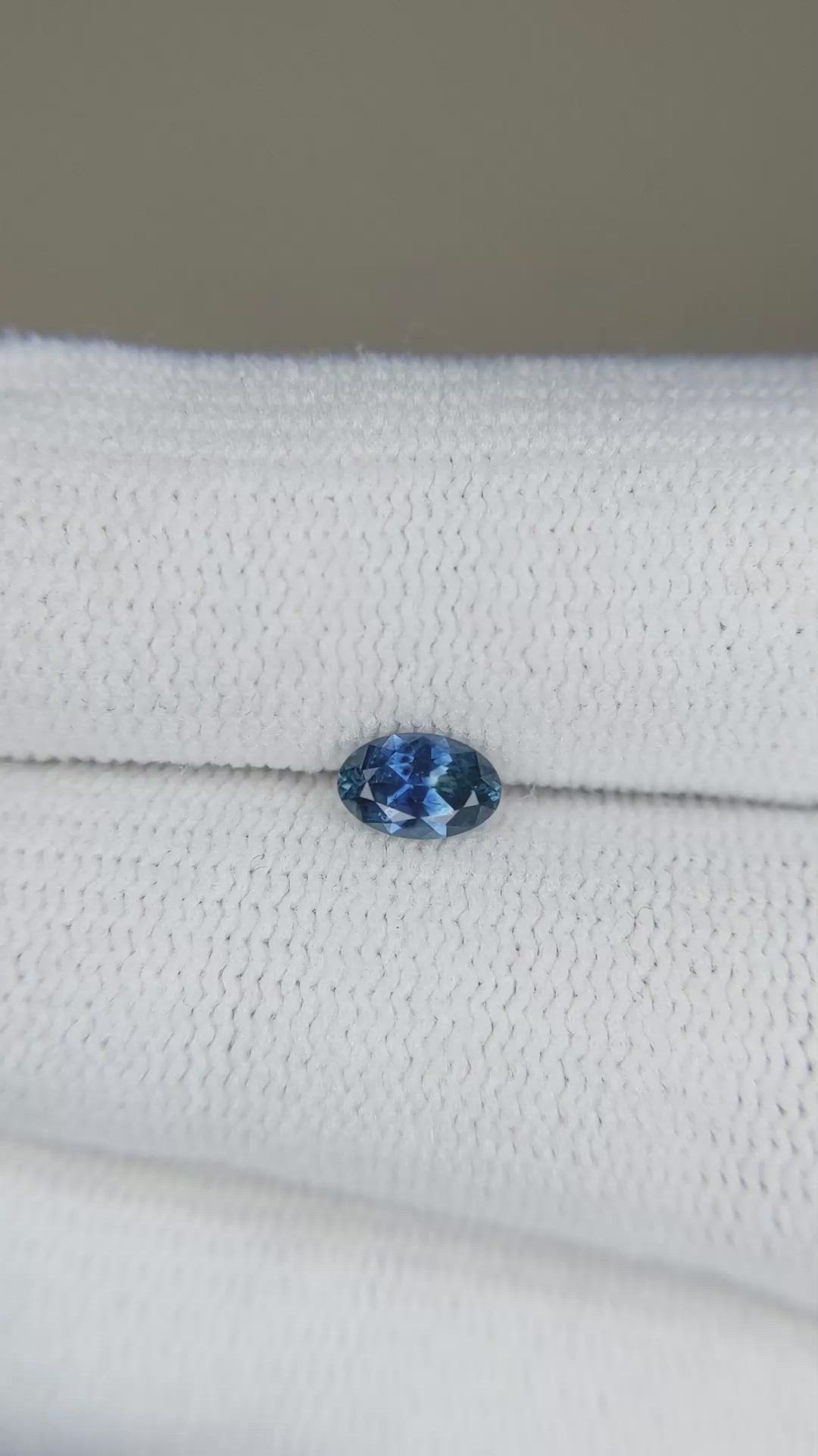 0.39 Ct. Greenish Blue Sapphire from Montana Size Video