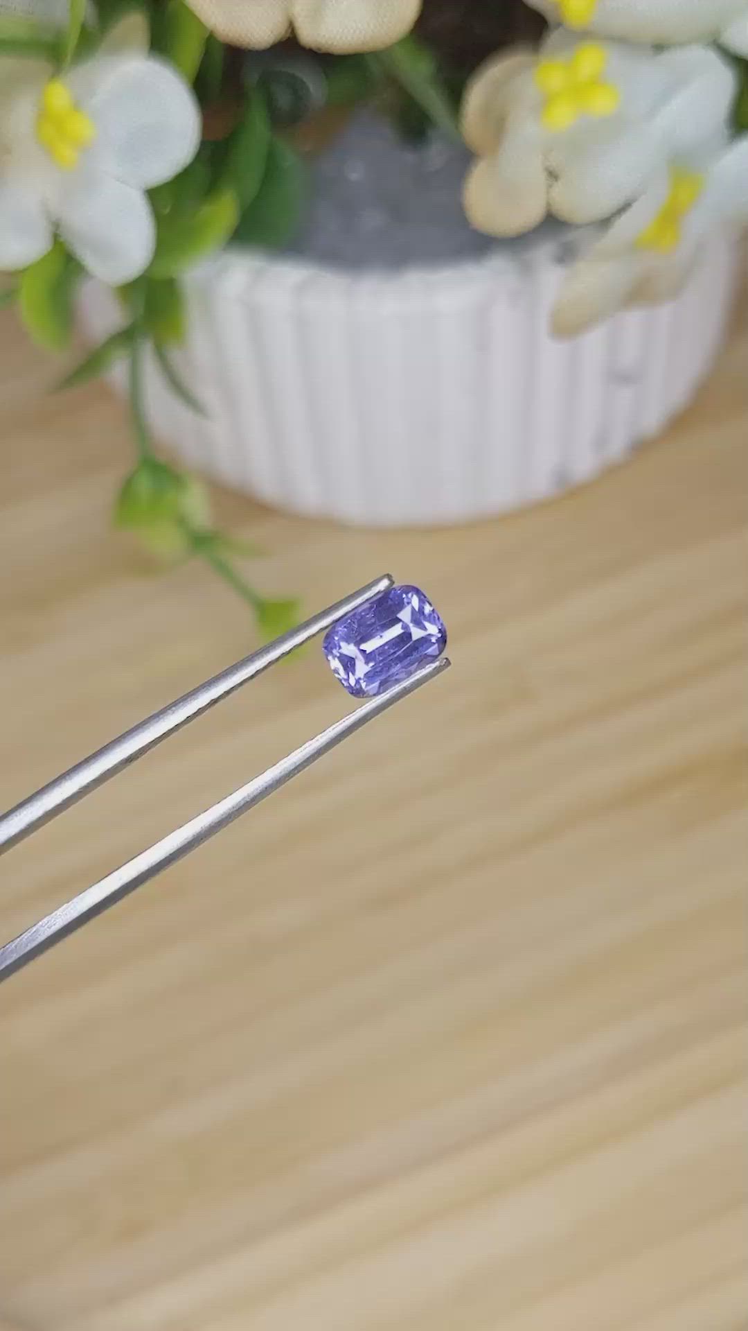 1.54 Ct. Violet Sapphire from Ceylon (Sri Lanka) Size Video