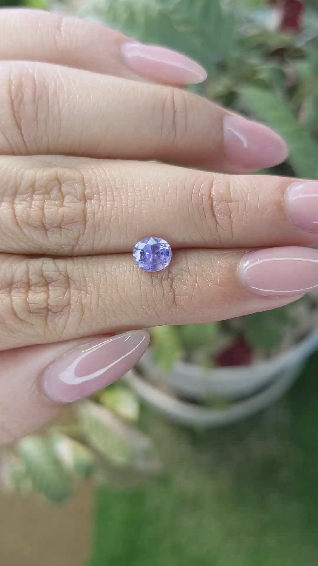 0.97 Ct. Violet Sapphire from Ceylon (Sri Lanka) Size Video