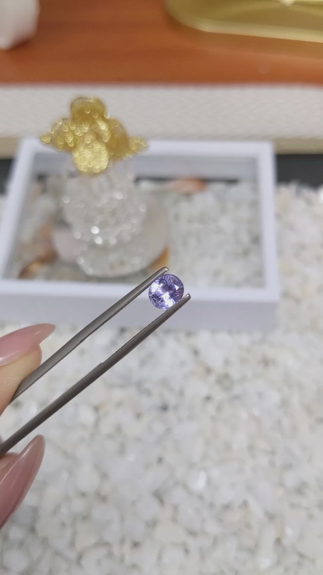 0.97 Ct. Violet Sapphire from Ceylon (Sri Lanka) Size Video