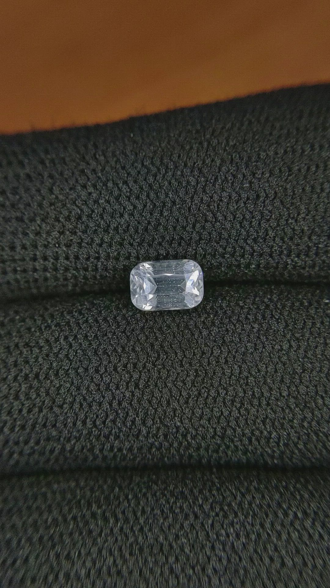 1.24 Ct. White Sapphire from Ceylon (Sri Lanka) Size Video
