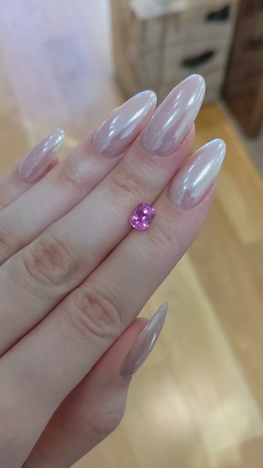 1.37 Ct. Pink Sapphire from Ceylon (Sri Lanka) Size Video