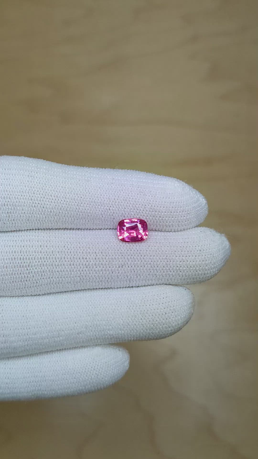 1.37 Ct. Pink Sapphire from Ceylon (Sri Lanka) Size Video