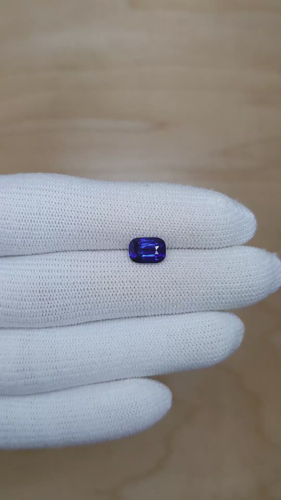 2.09 Ct. Blue Sapphire from Ceylon (Sri Lanka) Size Video