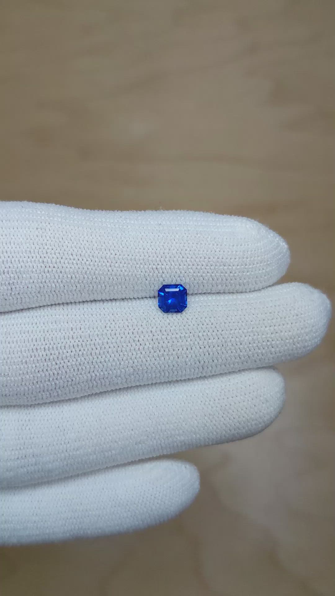 0.72 Ct. Blue Sapphire from Ceylon (Sri Lanka) Size Video